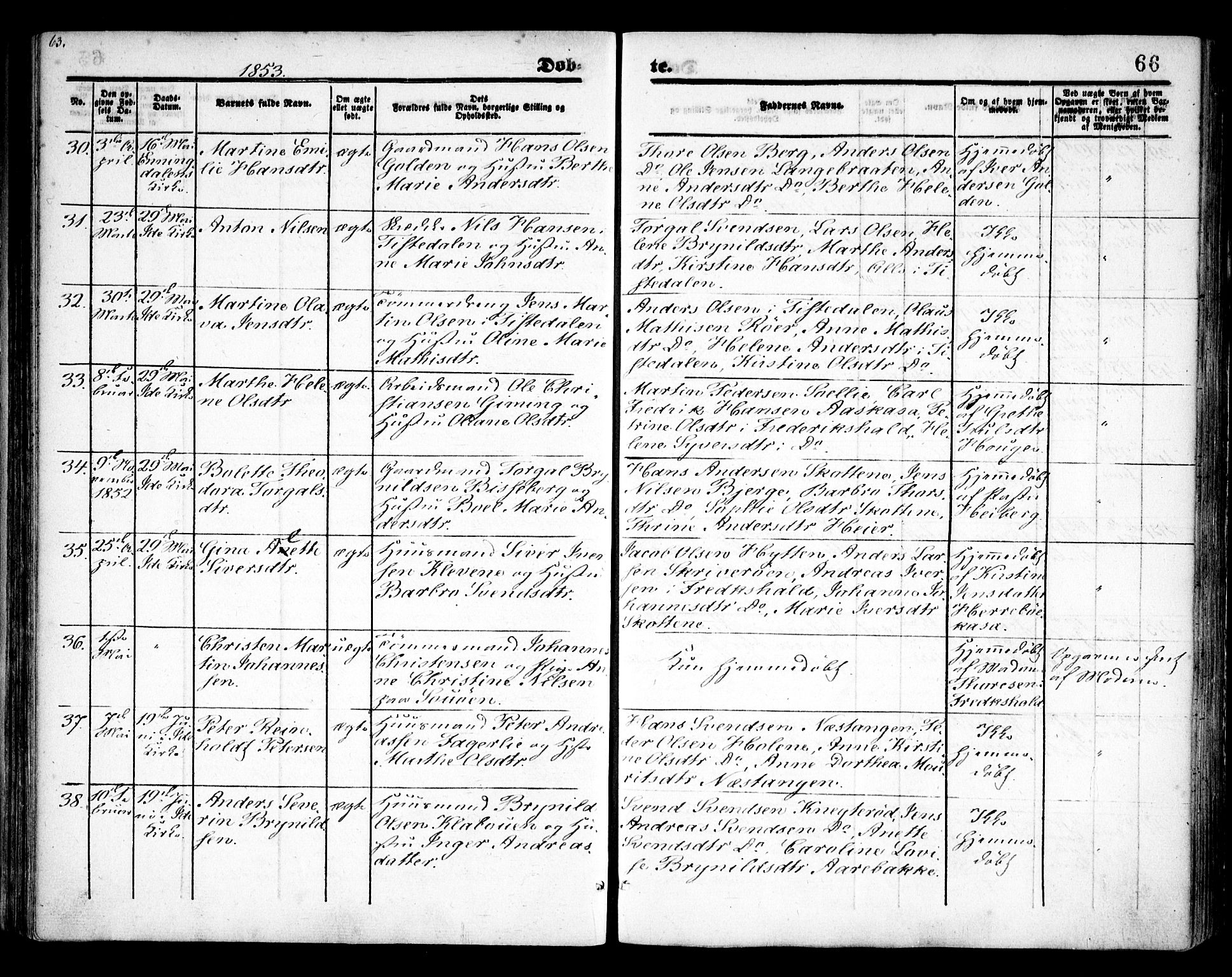 Idd prestekontor Kirkebøker, SAO/A-10911/F/Fc/L0004a: Parish register (official) no. III 4A, 1848-1860, p. 66