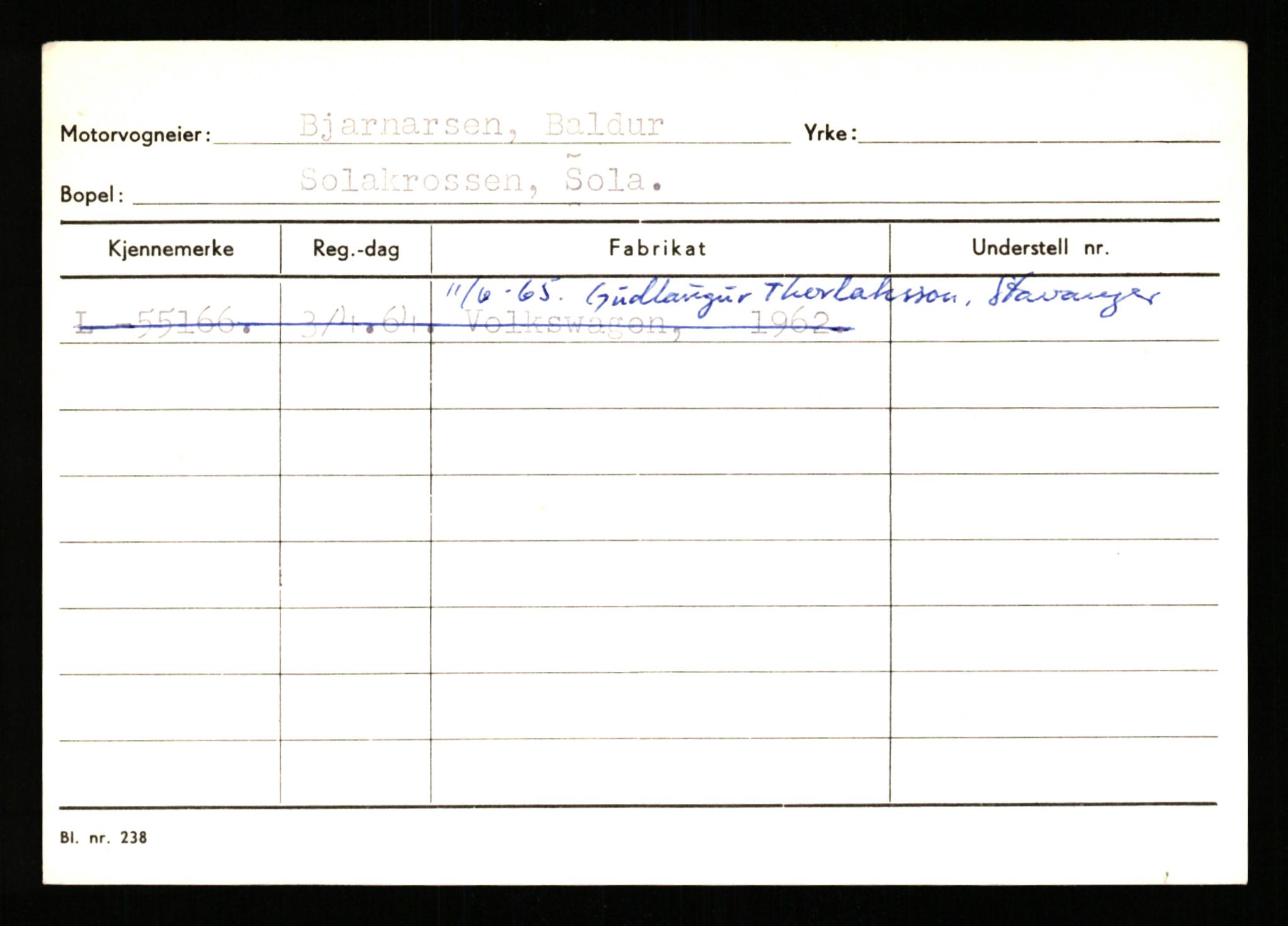 Stavanger trafikkstasjon, SAST/A-101942/0/H/L0003: Bergeland - Bjørns, 1930-1971, p. 1573