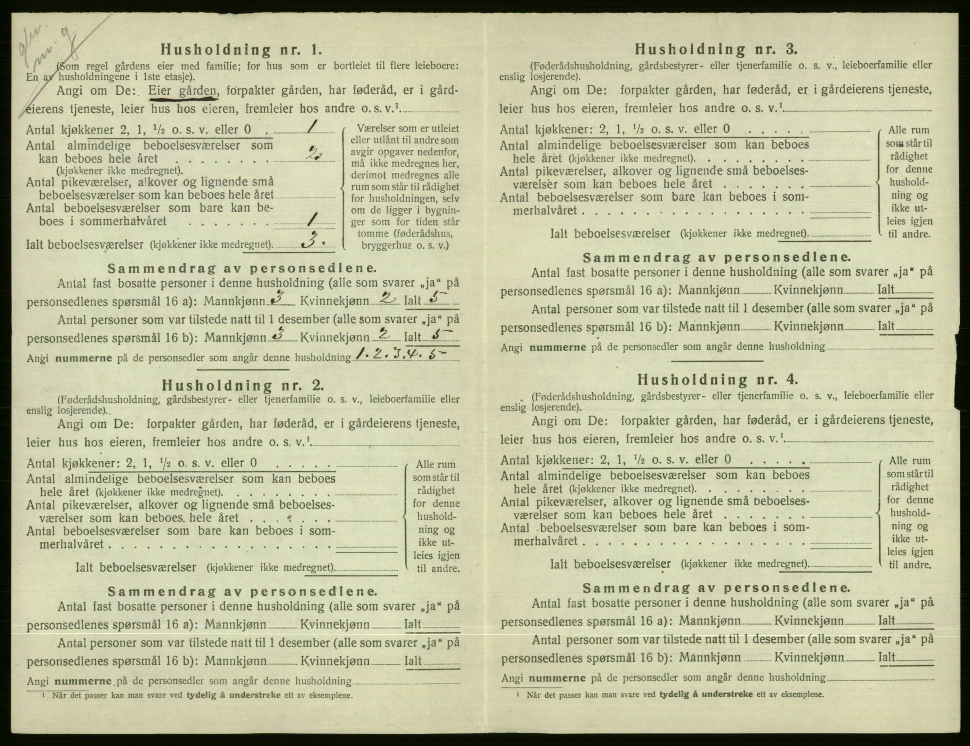 SAB, 1920 census for Voss, 1920, p. 2804