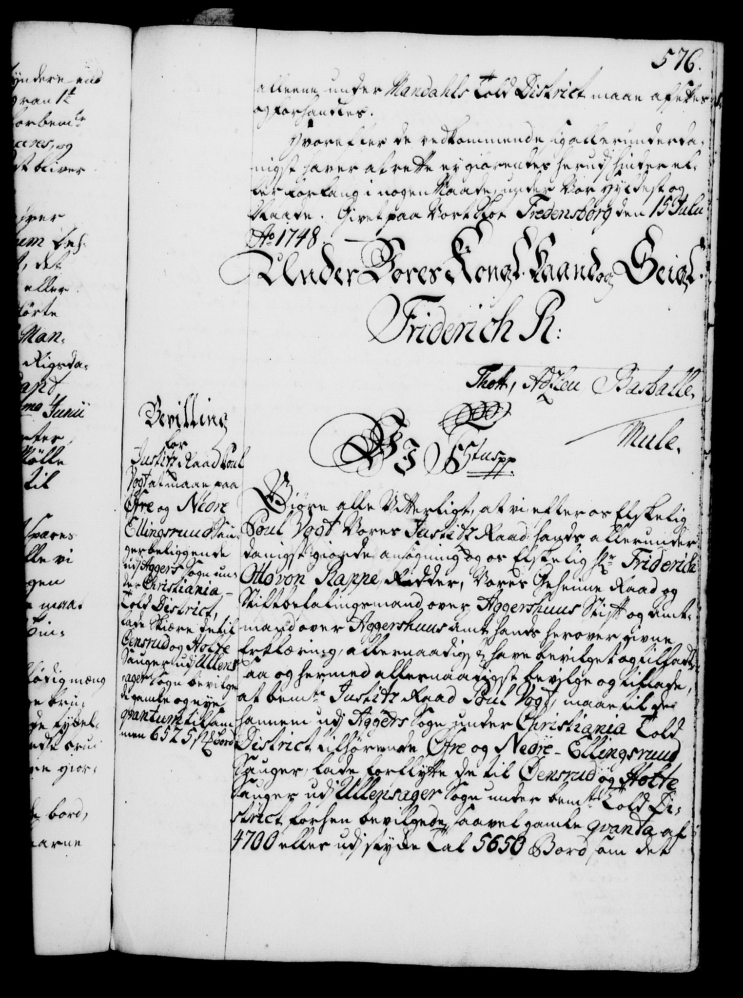 Rentekammeret, Kammerkanselliet, RA/EA-3111/G/Gg/Gga/L0005: Norsk ekspedisjonsprotokoll med register (merket RK 53.5), 1741-1749, p. 576
