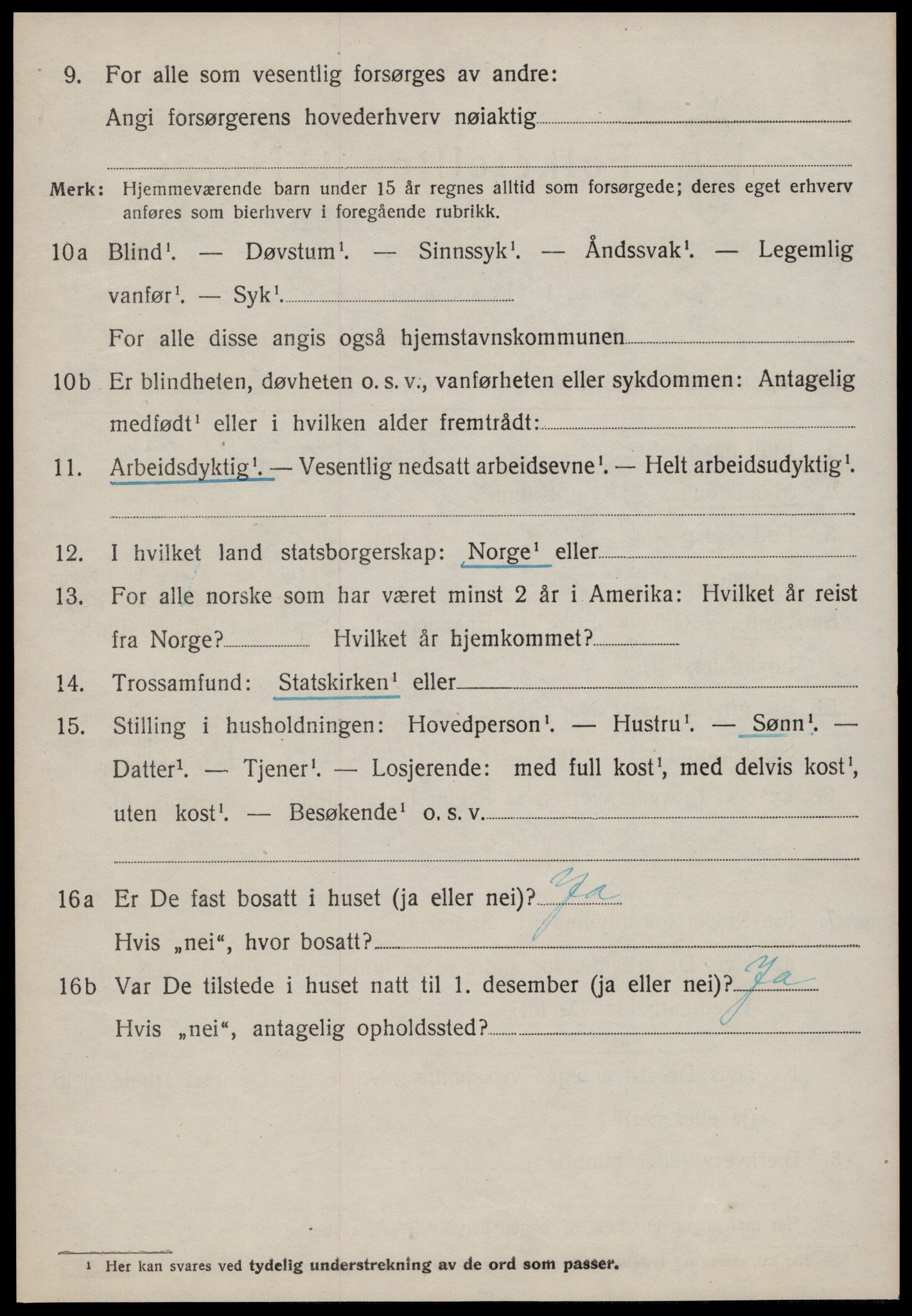 SAT, 1920 census for Tingvoll, 1920, p. 2533