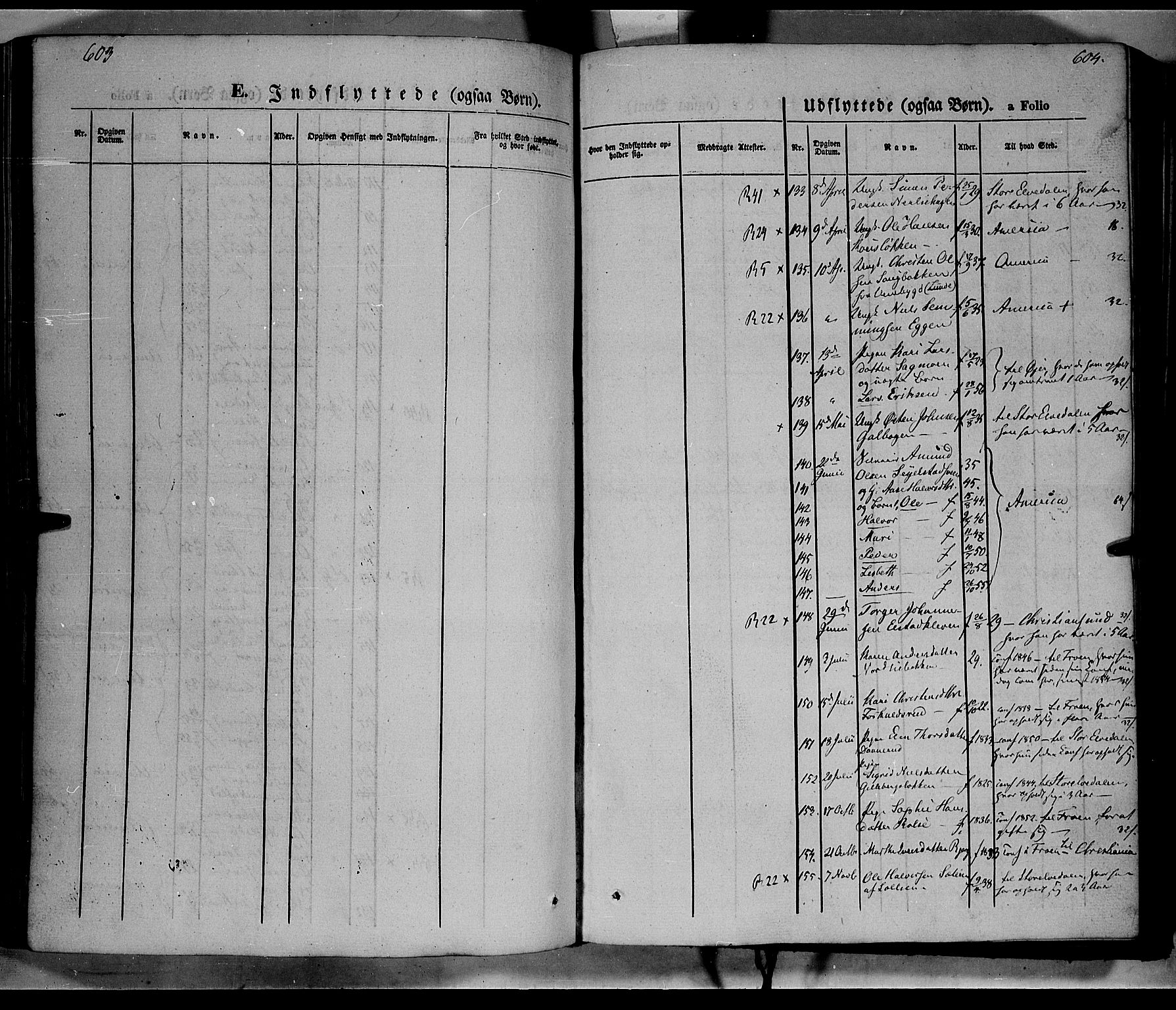 Ringebu prestekontor, SAH/PREST-082/H/Ha/Haa/L0006: Parish register (official) no. 6, 1848-1859, p. 603-604
