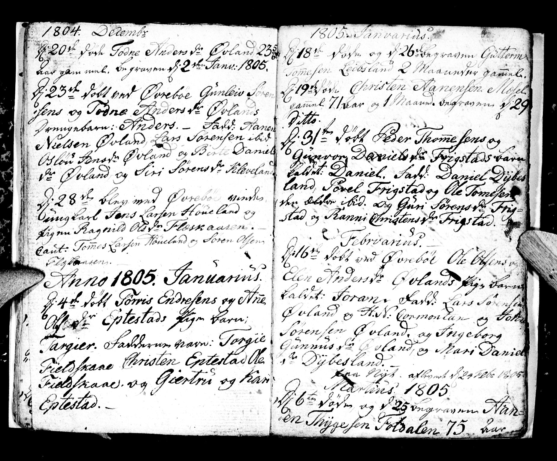 Bjelland sokneprestkontor, SAK/1111-0005/F/Fa/Fab/L0001: Parish register (official) no. A 1, 1799-1810