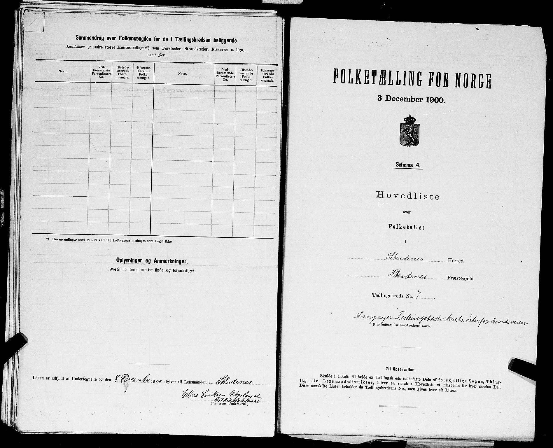 SAST, 1900 census for Skudenes, 1900, p. 27