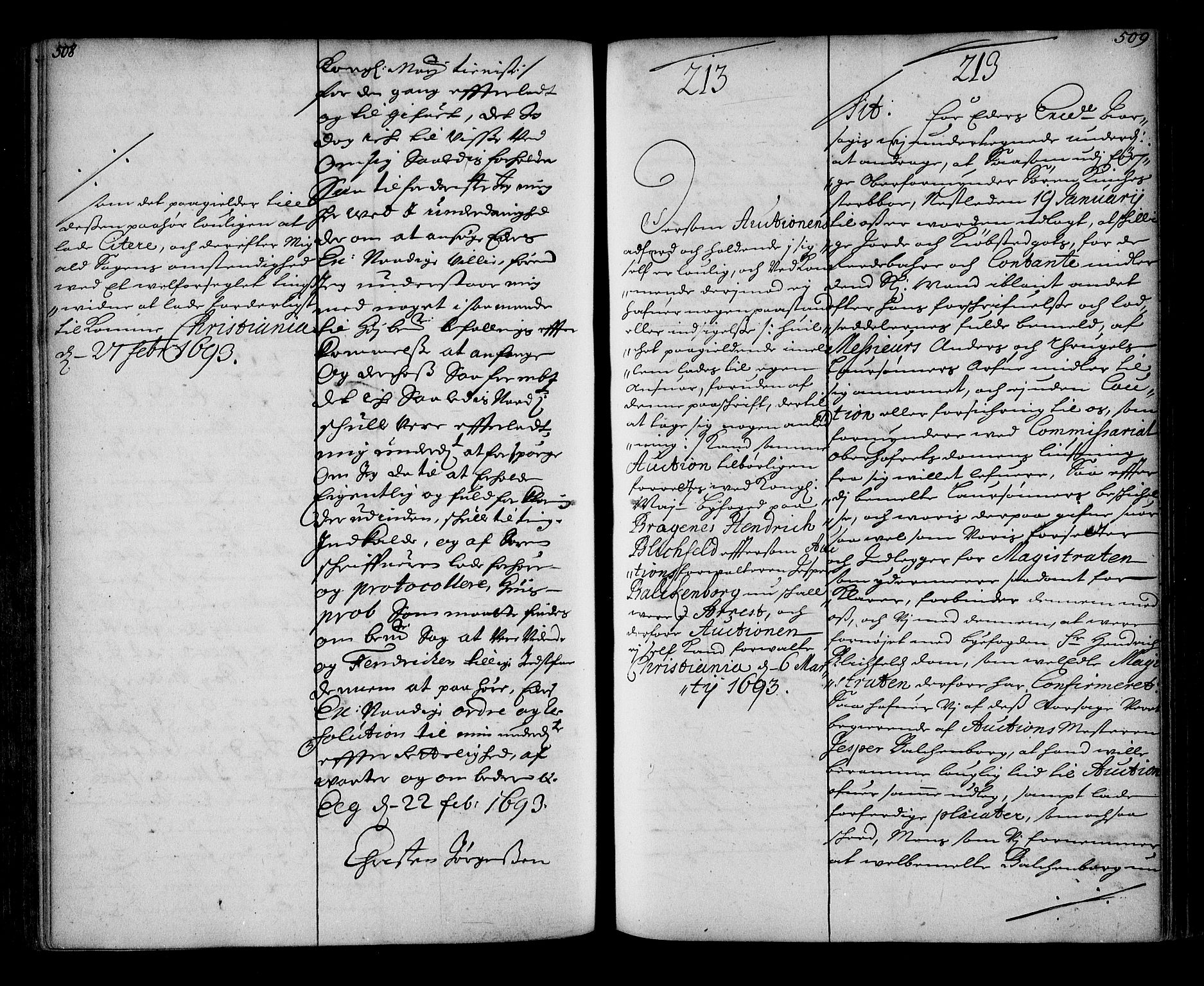 Stattholderembetet 1572-1771, RA/EA-2870/Ae/L0010: Supplikasjons- og resolusjonsprotokoll, 1692-1693, p. 508-509