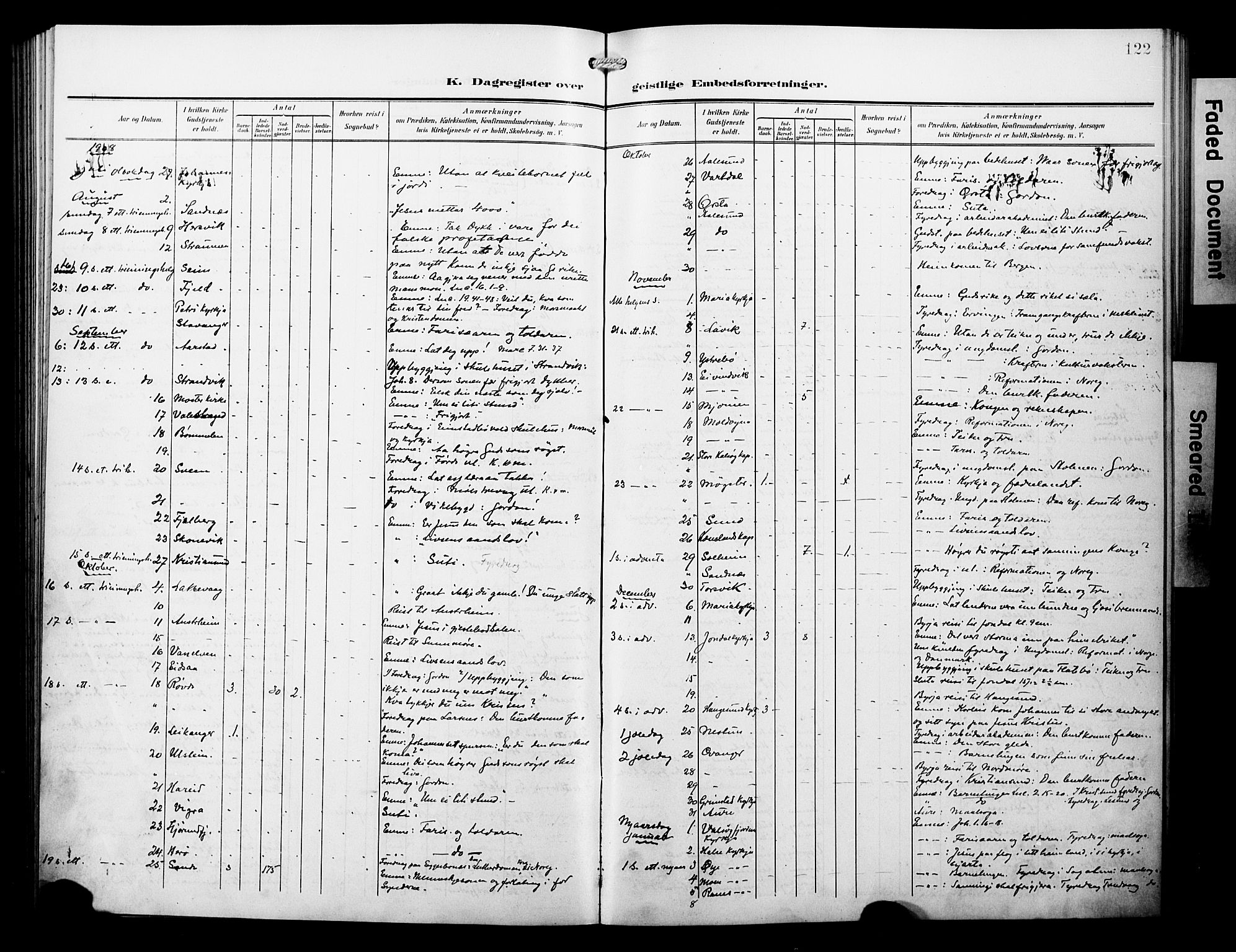 Arkivreferanse mangler*, SAB/-: Parish register (official) no. A 1, 1907-1928, p. 122