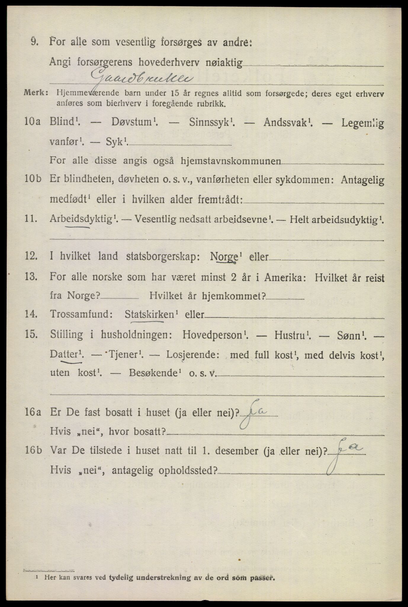 SAKO, 1920 census for Gol, 1920, p. 2203