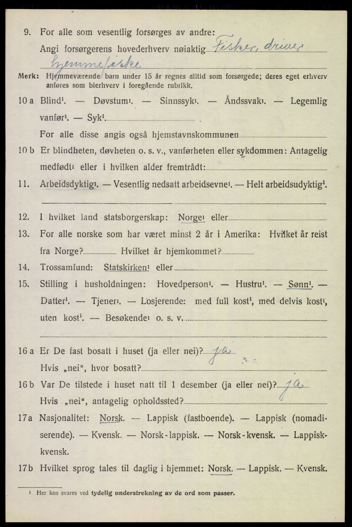 SAT, 1920 census for Dverberg, 1920, p. 6393