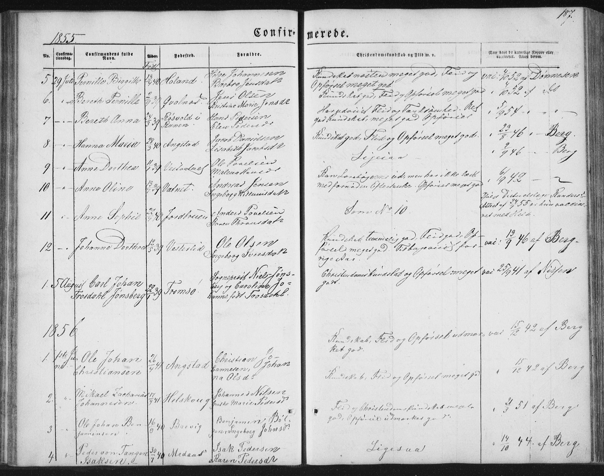 Ministerialprotokoller, klokkerbøker og fødselsregistre - Nordland, AV/SAT-A-1459/852/L0738: Parish register (official) no. 852A08, 1849-1865, p. 187