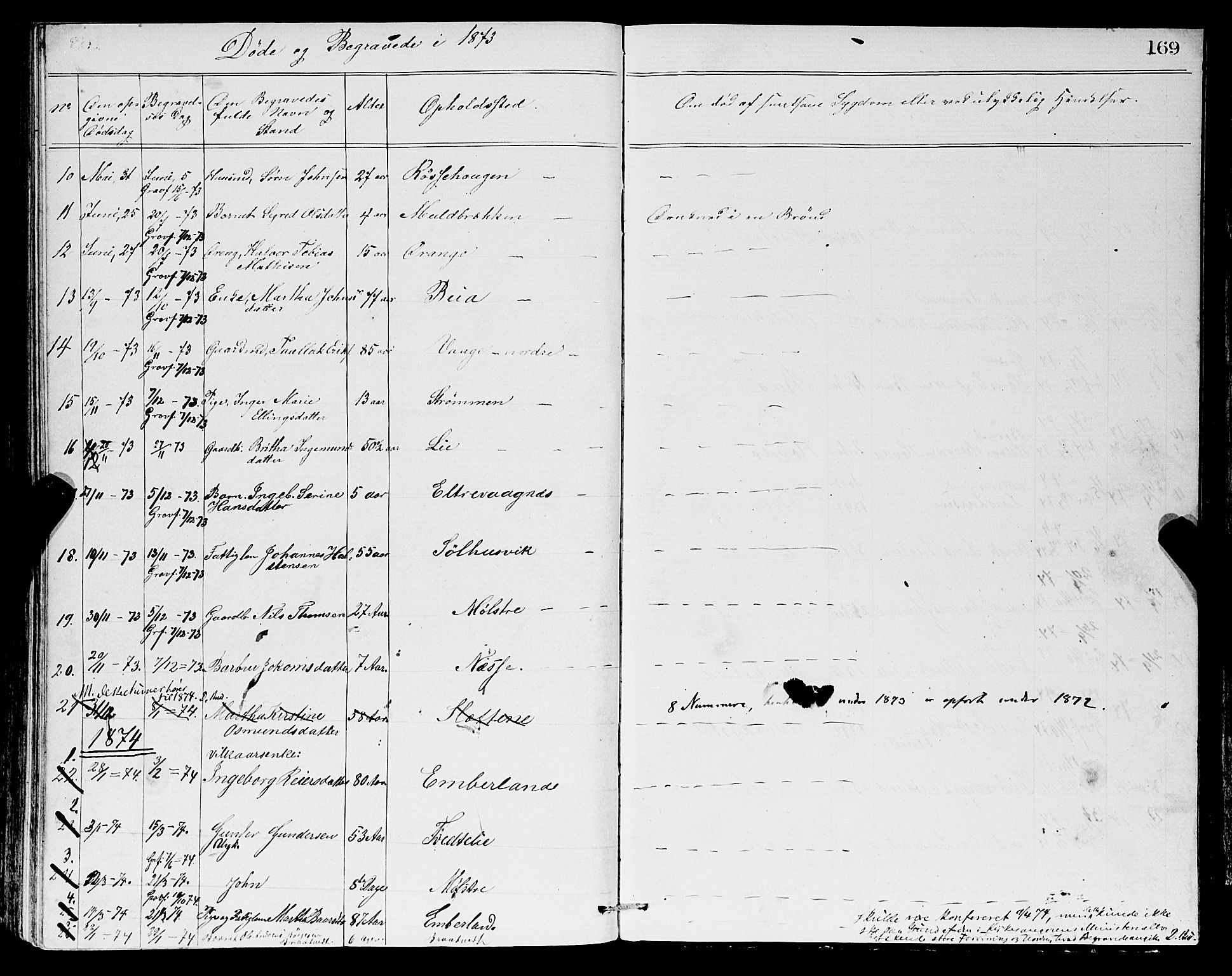 Sveio Sokneprestembete, AV/SAB-A-78501/H/Hab: Parish register (copy) no. A 2, 1866-1877, p. 169