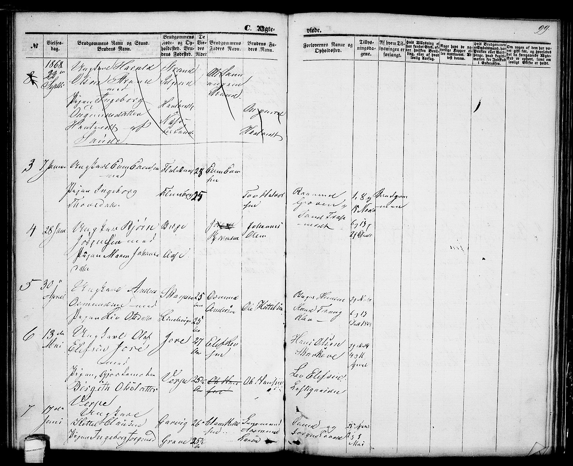 Seljord kirkebøker, AV/SAKO-A-20/G/Ga/L0003: Parish register (copy) no. I 3, 1866-1873, p. 99