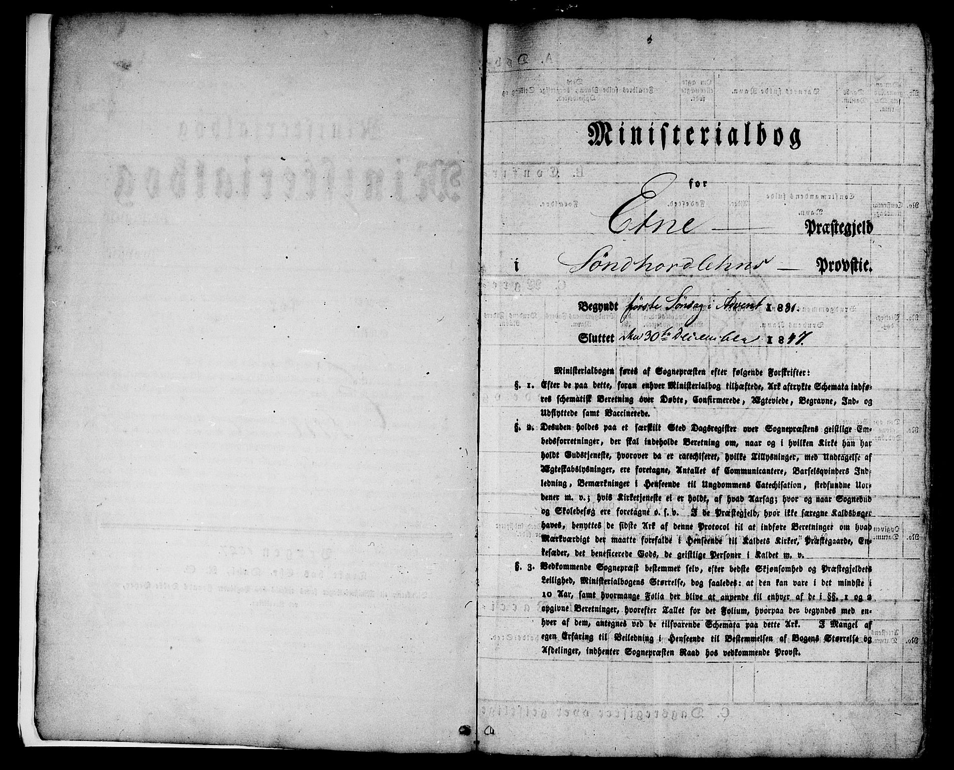 Etne sokneprestembete, AV/SAB-A-75001/H/Haa: Parish register (official) no. A 7, 1831-1847