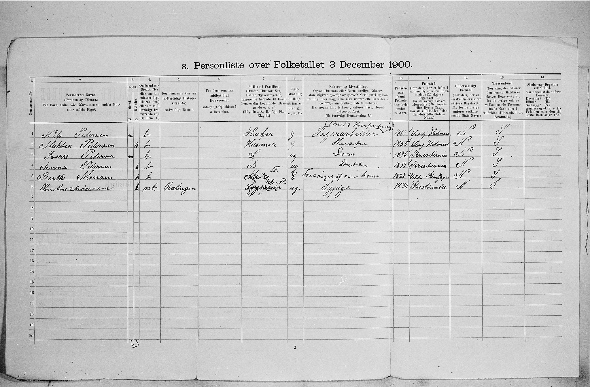 SAO, 1900 census for Kristiania, 1900, p. 57261