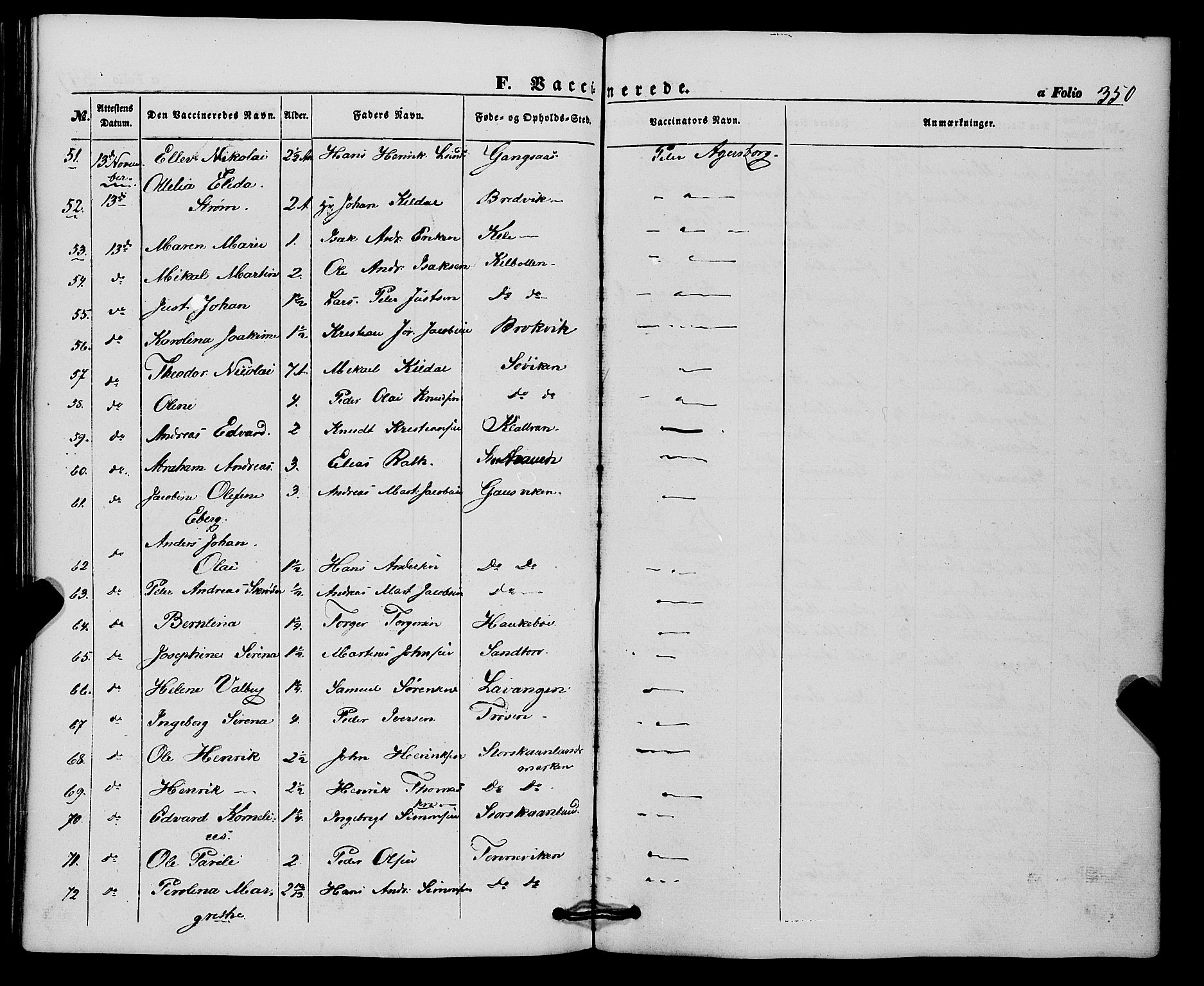 Trondenes sokneprestkontor, SATØ/S-1319/H/Ha/L0011kirke: Parish register (official) no. 11, 1853-1862, p. 350