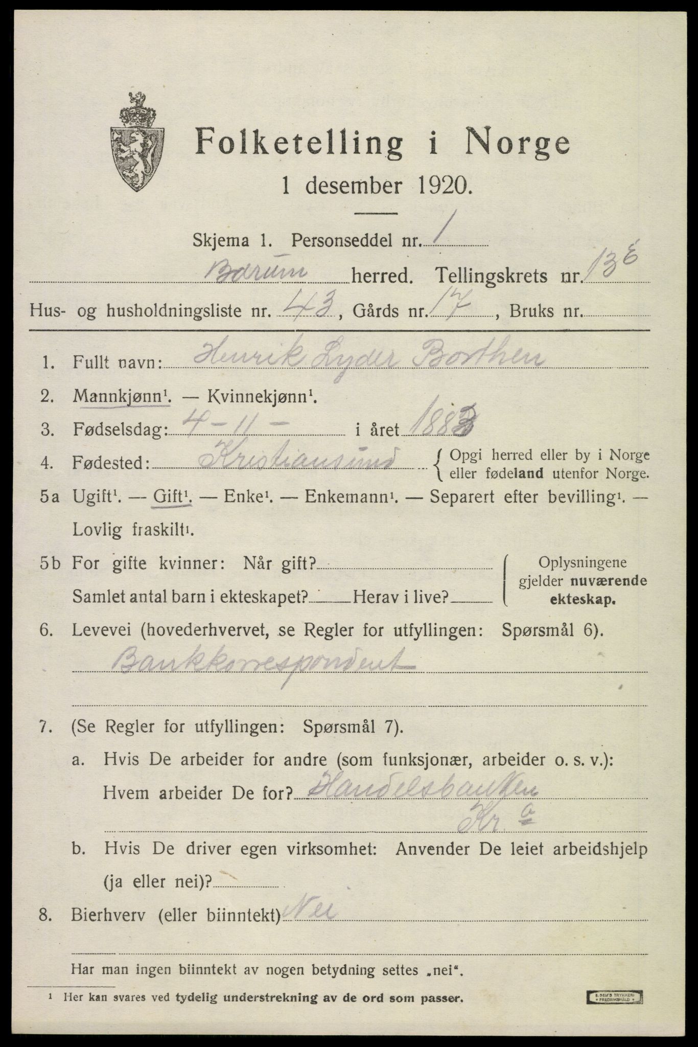 SAO, 1920 census for Bærum, 1920, p. 38386