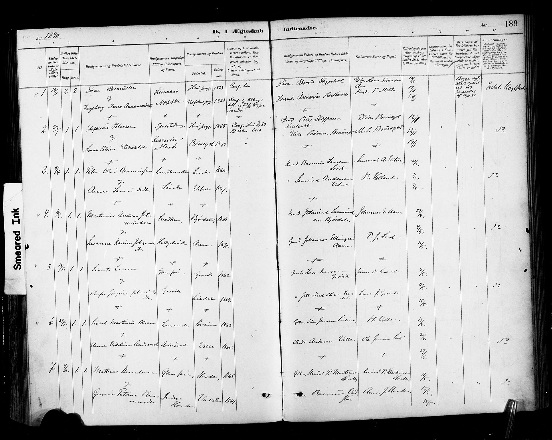 Ministerialprotokoller, klokkerbøker og fødselsregistre - Møre og Romsdal, AV/SAT-A-1454/513/L0177: Parish register (official) no. 513A04, 1890-1906, p. 189