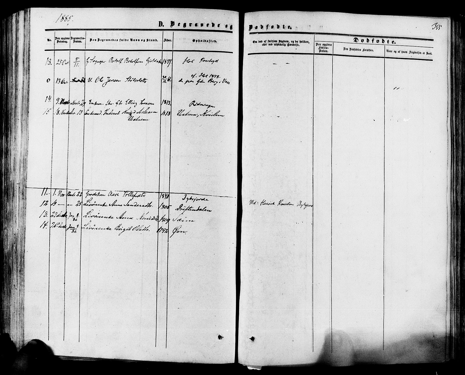 Hol kirkebøker, SAKO/A-227/F/Fa/L0002: Parish register (official) no. I 2, 1870-1886, p. 355