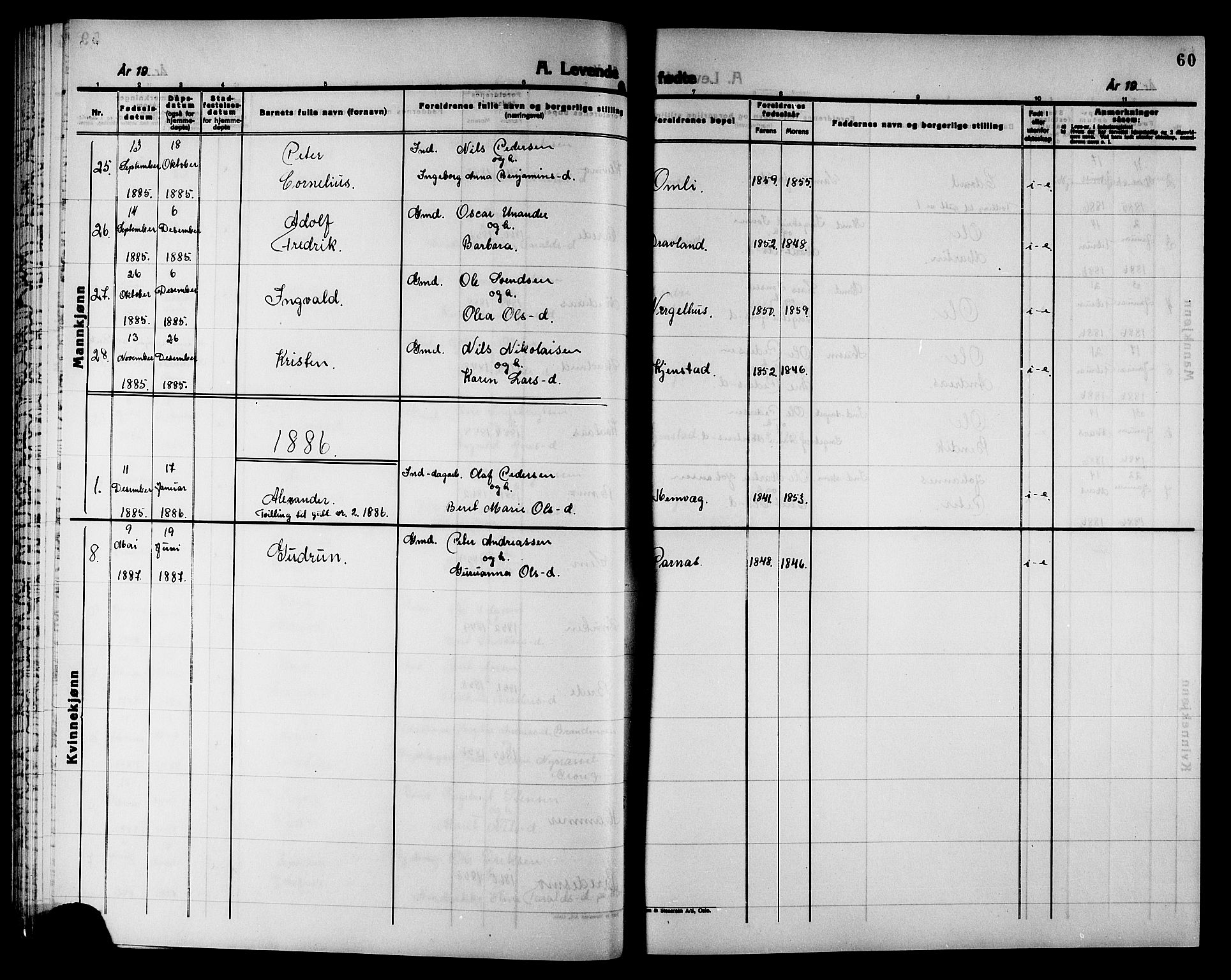 Ministerialprotokoller, klokkerbøker og fødselsregistre - Nord-Trøndelag, AV/SAT-A-1458/749/L0486: Parish register (official) no. 749D02, 1873-1887, p. 60