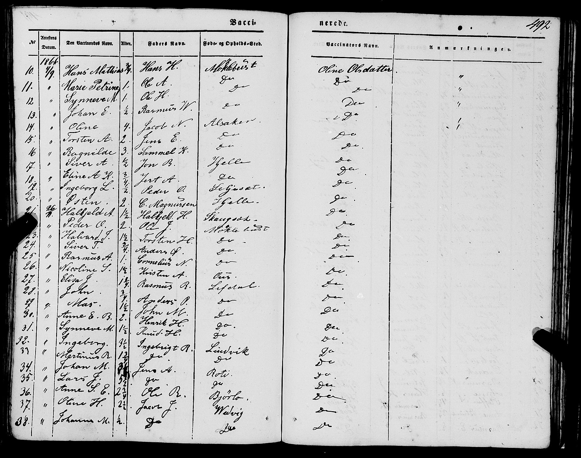 Eid sokneprestembete, SAB/A-82301/H/Haa/Haaa/L0007: Parish register (official) no. A 7, 1844-1858, p. 492
