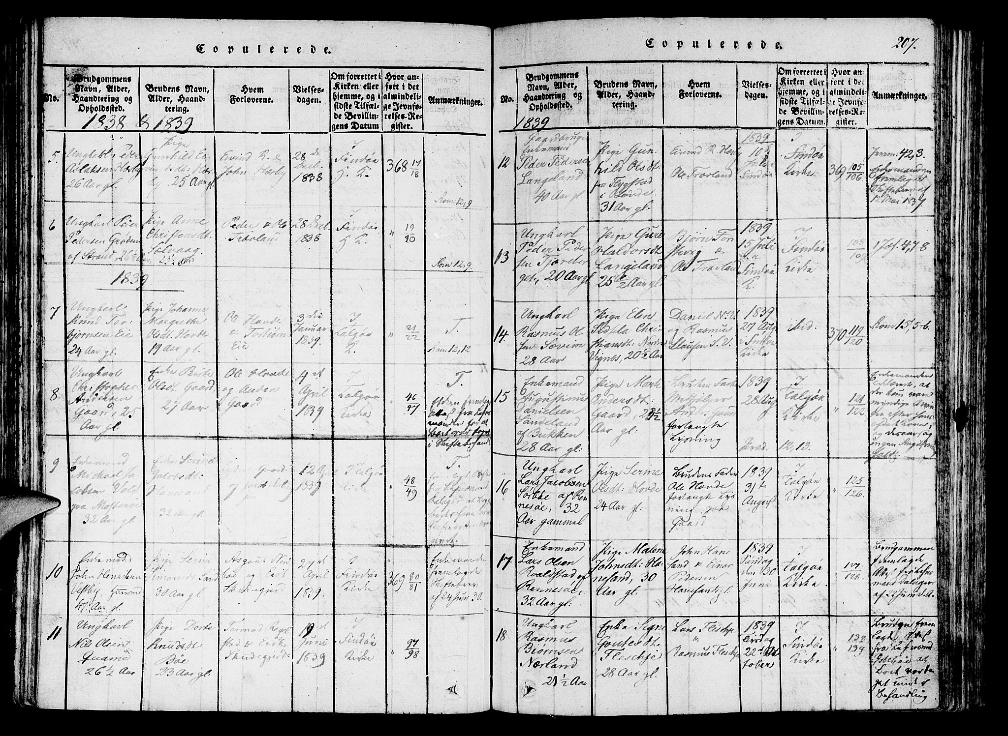Finnøy sokneprestkontor, SAST/A-101825/H/Ha/Haa/L0006: Parish register (official) no. A 6, 1816-1846, p. 207