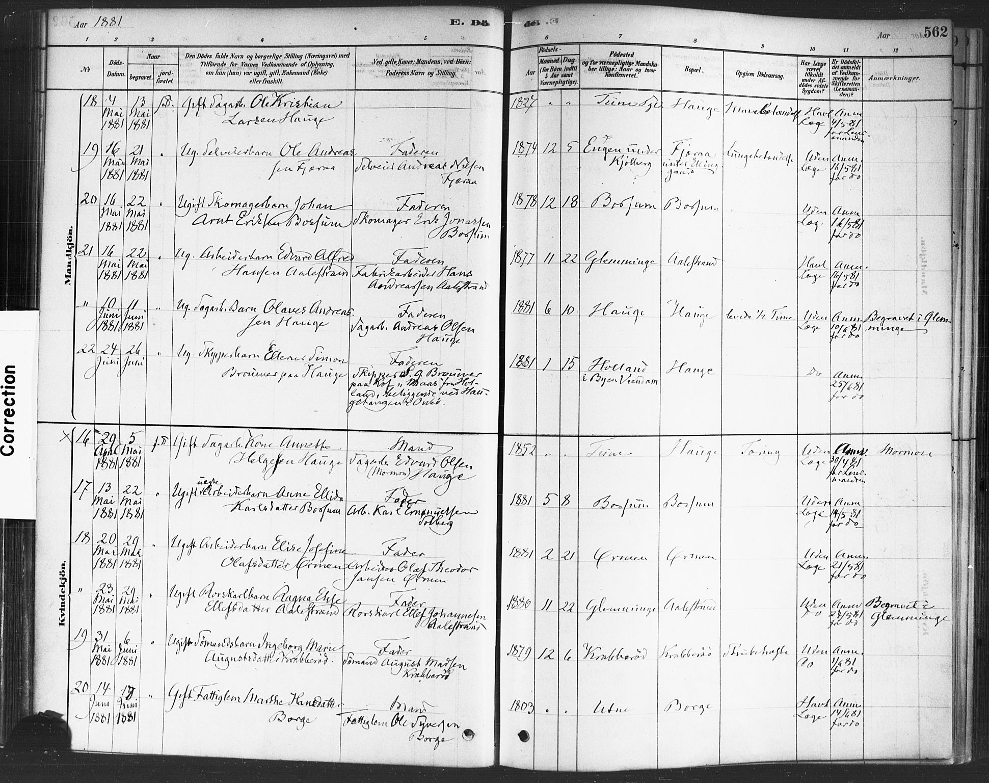 Onsøy prestekontor Kirkebøker, SAO/A-10914/F/Fa/L0006: Parish register (official) no. I 6, 1878-1898, p. 563