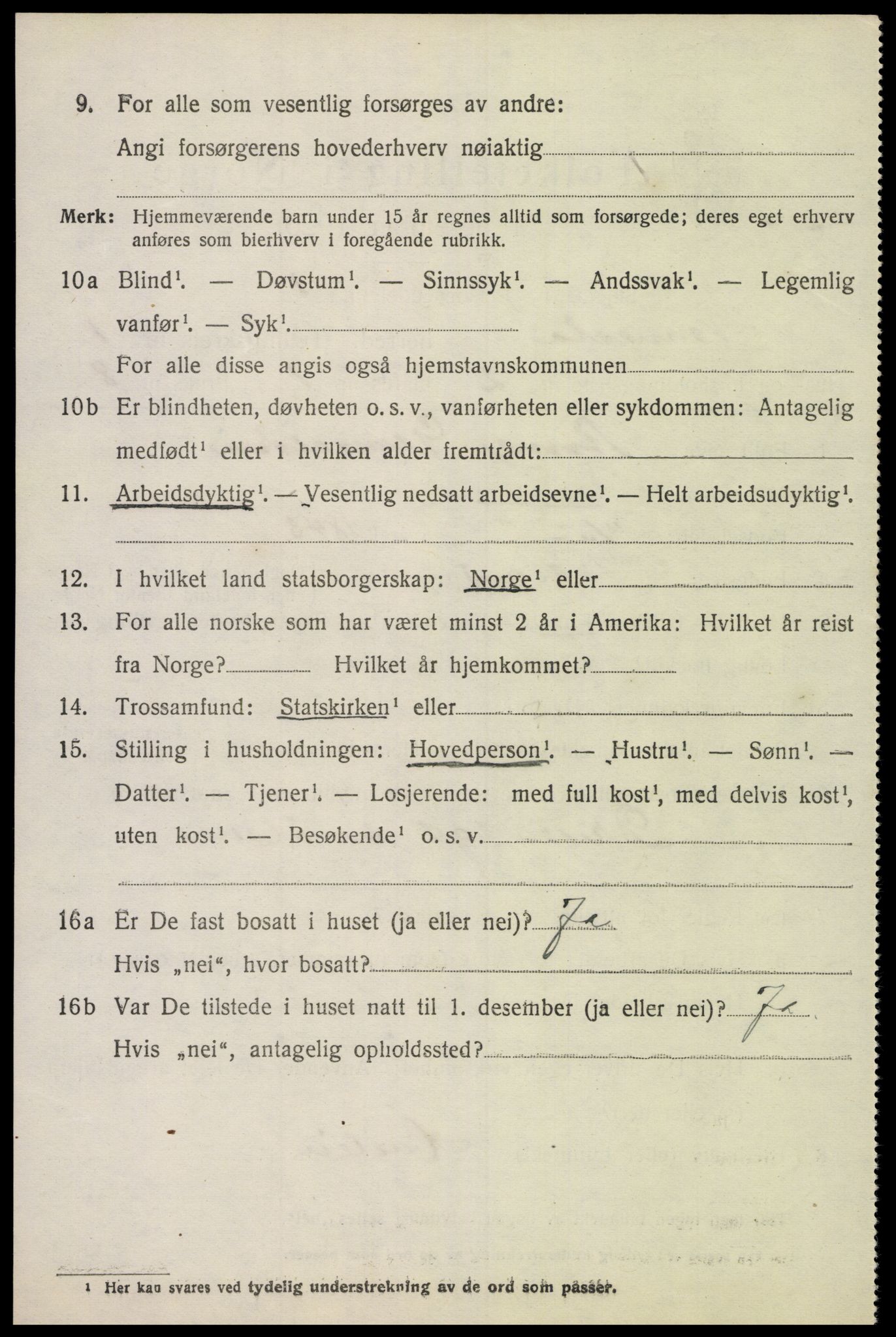 SAK, 1920 census for Vennesla, 1920, p. 945