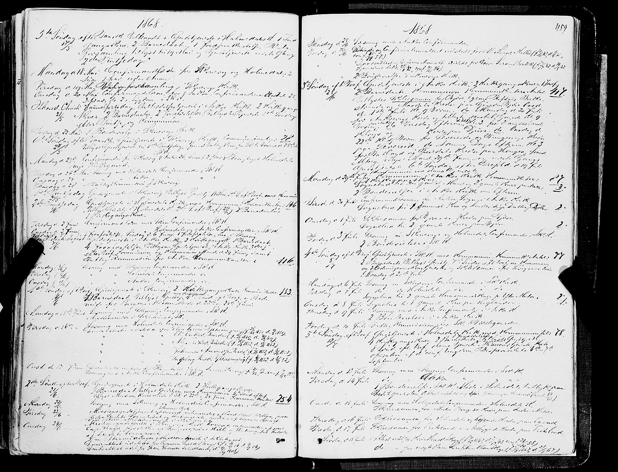 Skånevik sokneprestembete, AV/SAB-A-77801/H/Haa: Parish register (official) no. A 5II, 1848-1869, p. 459