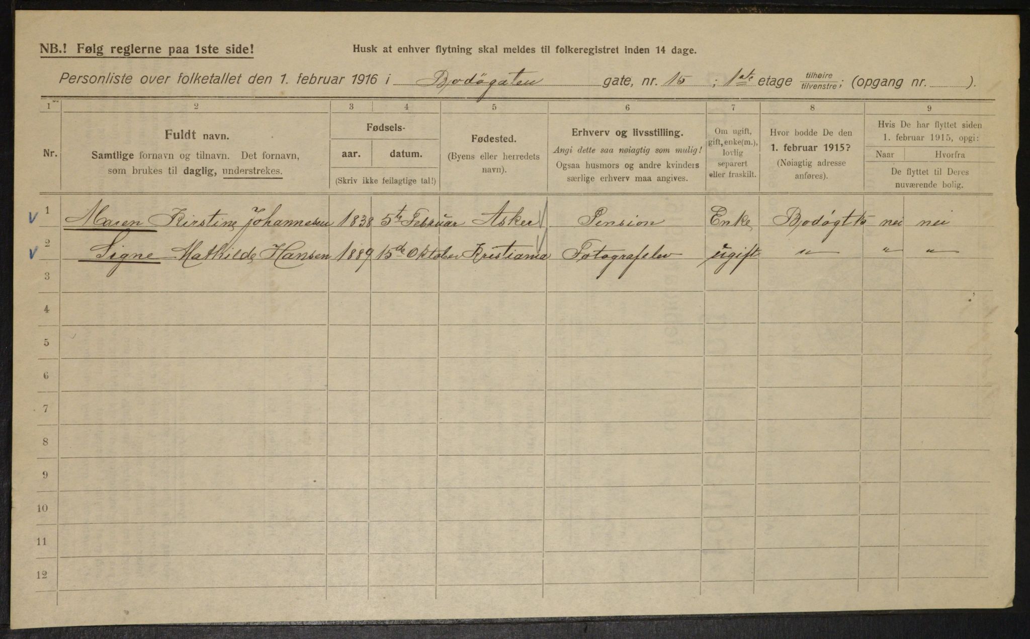 OBA, Municipal Census 1916 for Kristiania, 1916, p. 6861