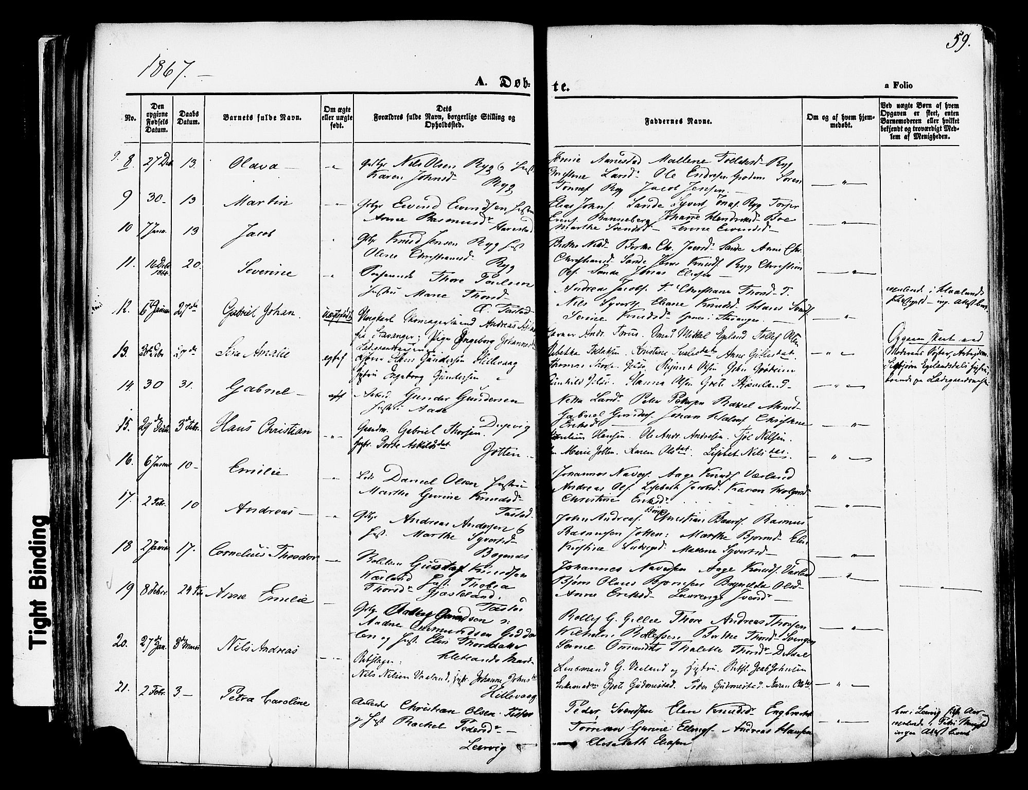 Hetland sokneprestkontor, AV/SAST-A-101826/30/30BA/L0003: Parish register (official) no. A 3, 1862-1876, p. 59