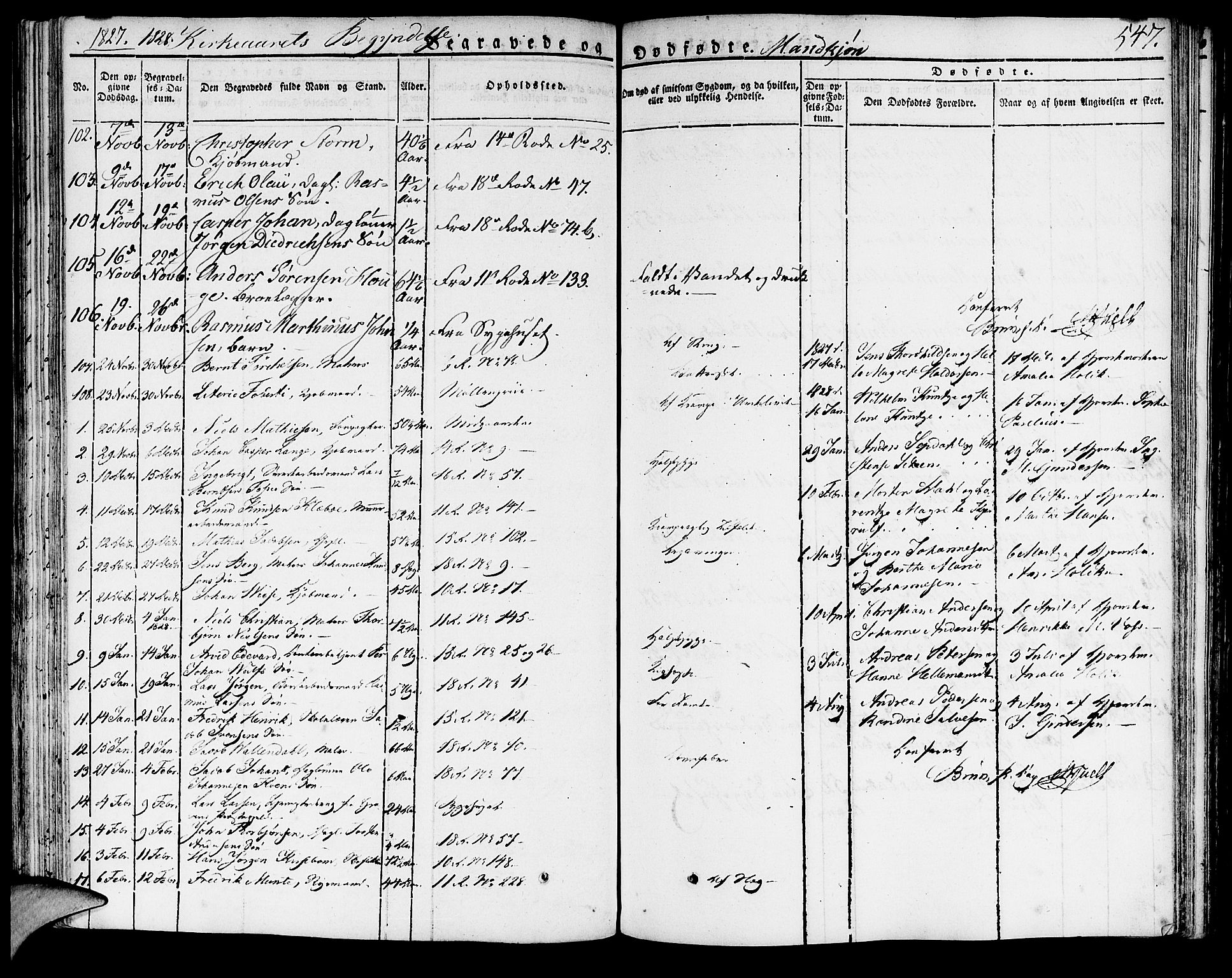 Domkirken sokneprestembete, SAB/A-74801/H/Haa/L0012: Parish register (official) no. A 12, 1821-1840, p. 547
