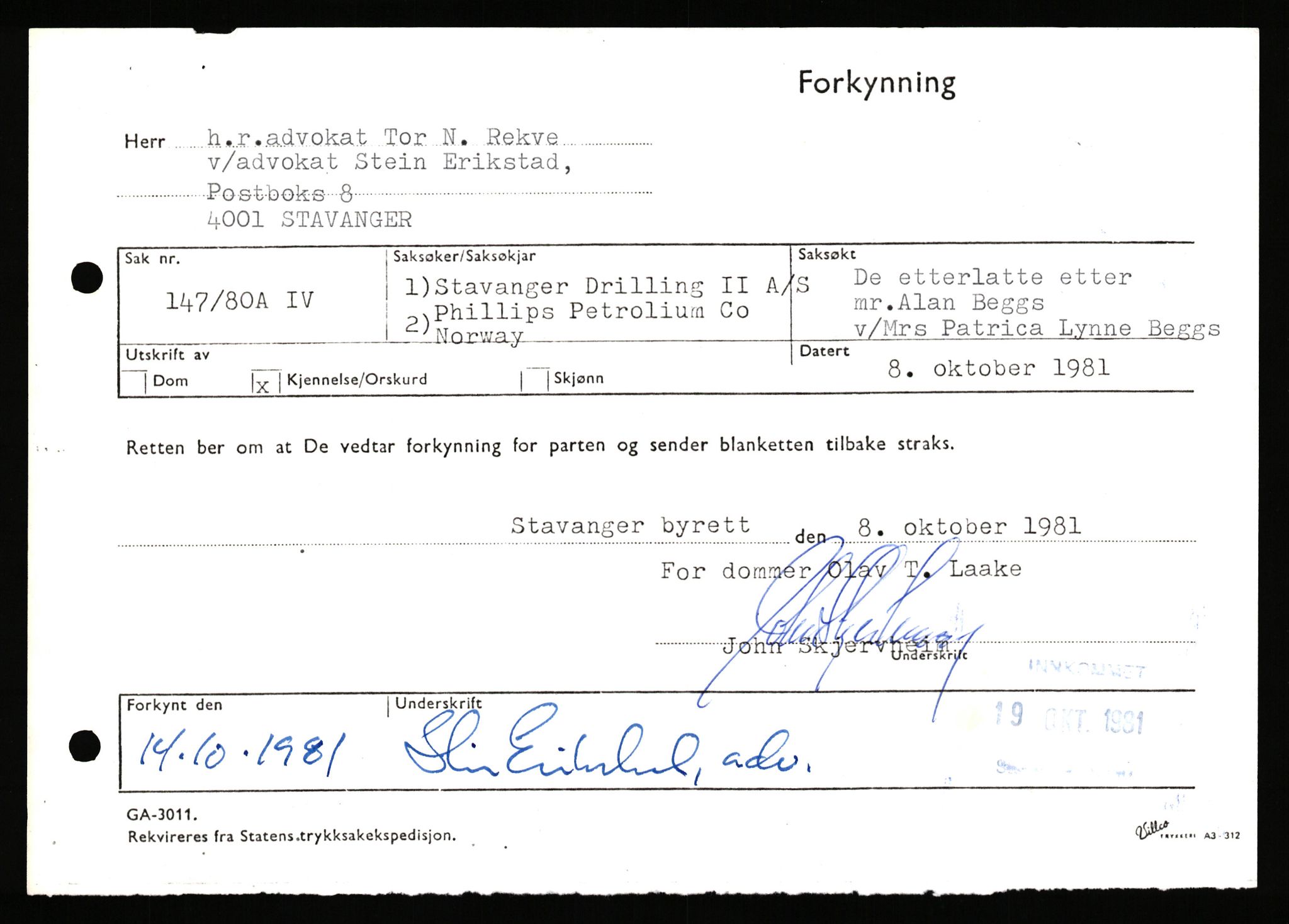 Stavanger byrett, AV/SAST-A-100455/003/F/Fh/Fhb/L0039e: A IV sak nr 147, 1980, p. 683