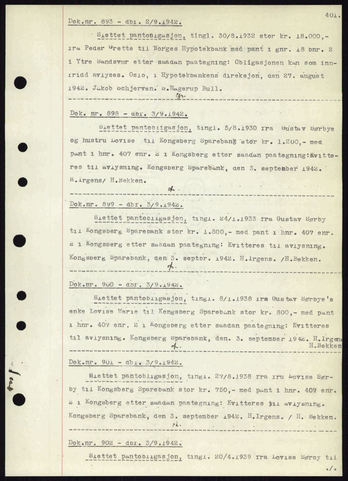 Numedal og Sandsvær sorenskriveri, AV/SAKO-A-128/G/Ga/Gaa/L0069: Mortgage book no. C1, 1937-1944, Diary no: : 893/1942