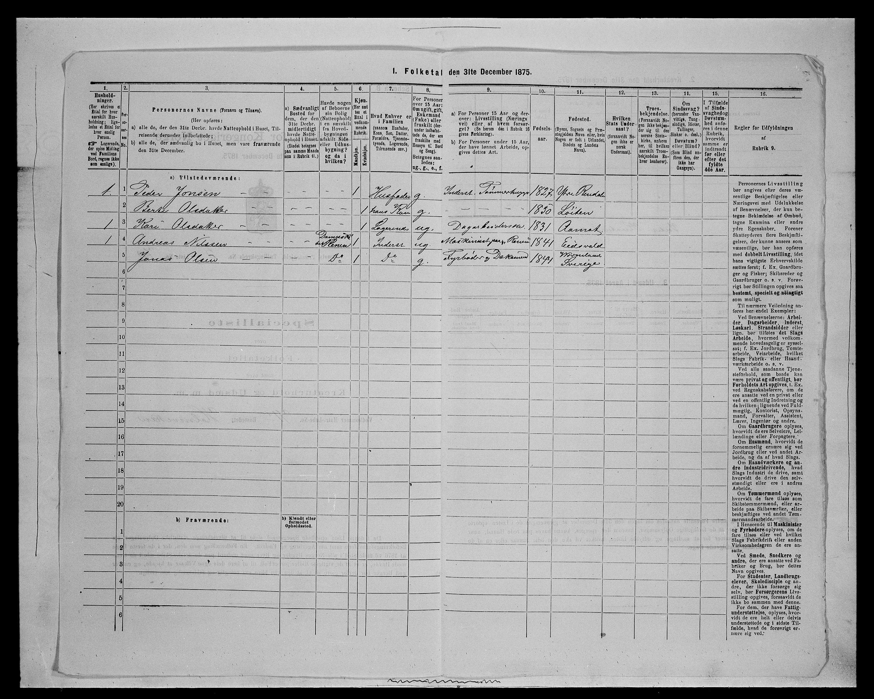 SAH, 1875 census for 0429P Åmot, 1875, p. 874