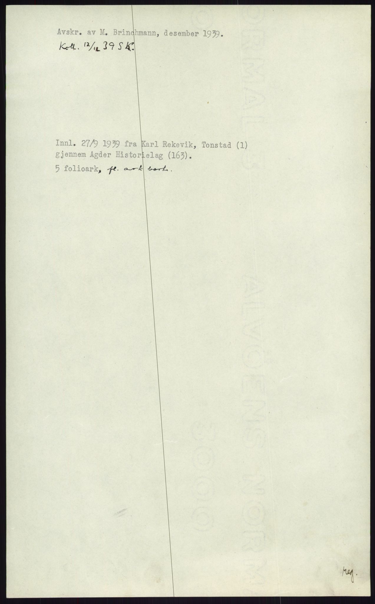 Samlinger til kildeutgivelse, Diplomavskriftsamlingen, AV/RA-EA-4053/H/Ha, p. 2346