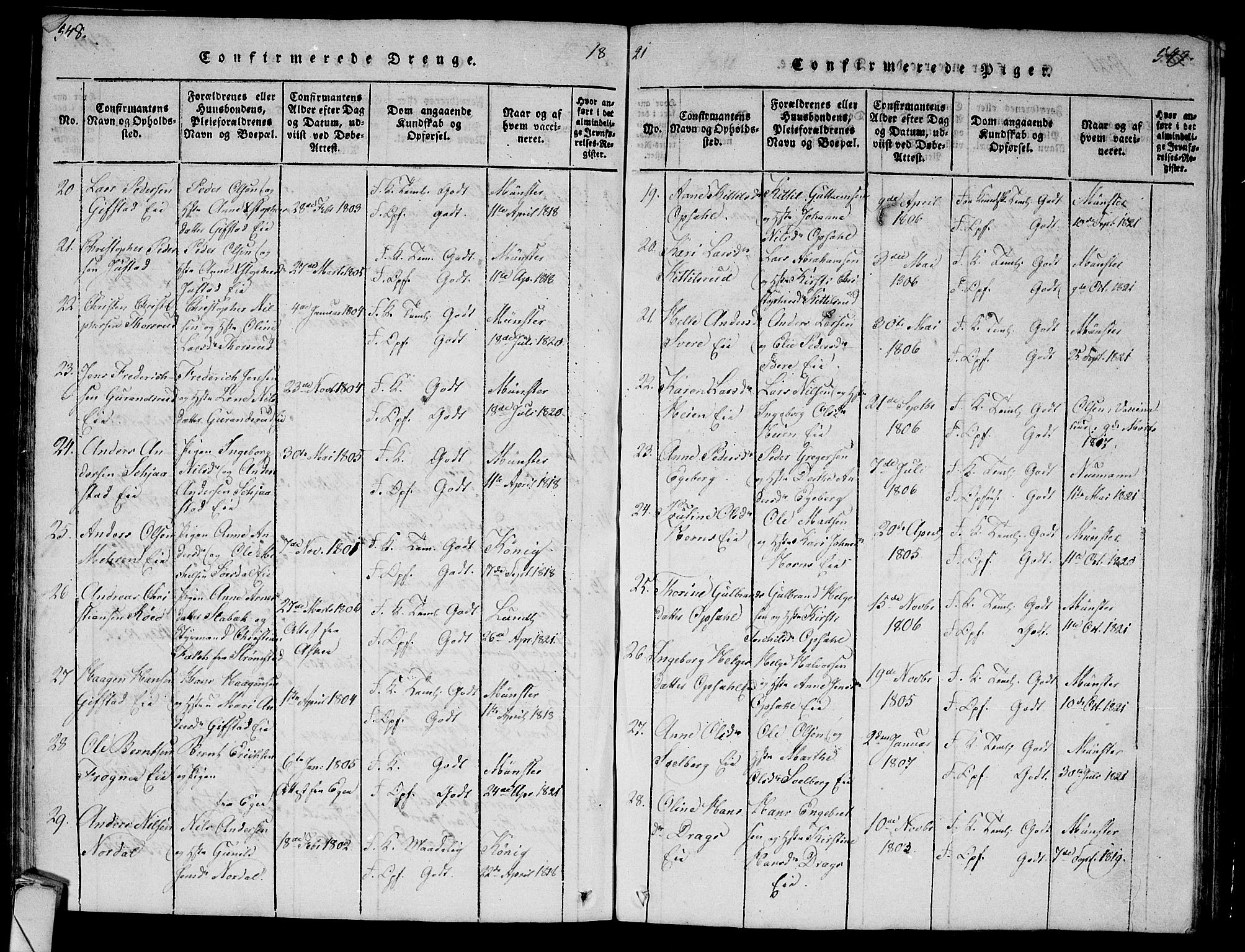 Lier kirkebøker, AV/SAKO-A-230/G/Ga/L0001: Parish register (copy) no. I 1, 1813-1824, p. 548-549