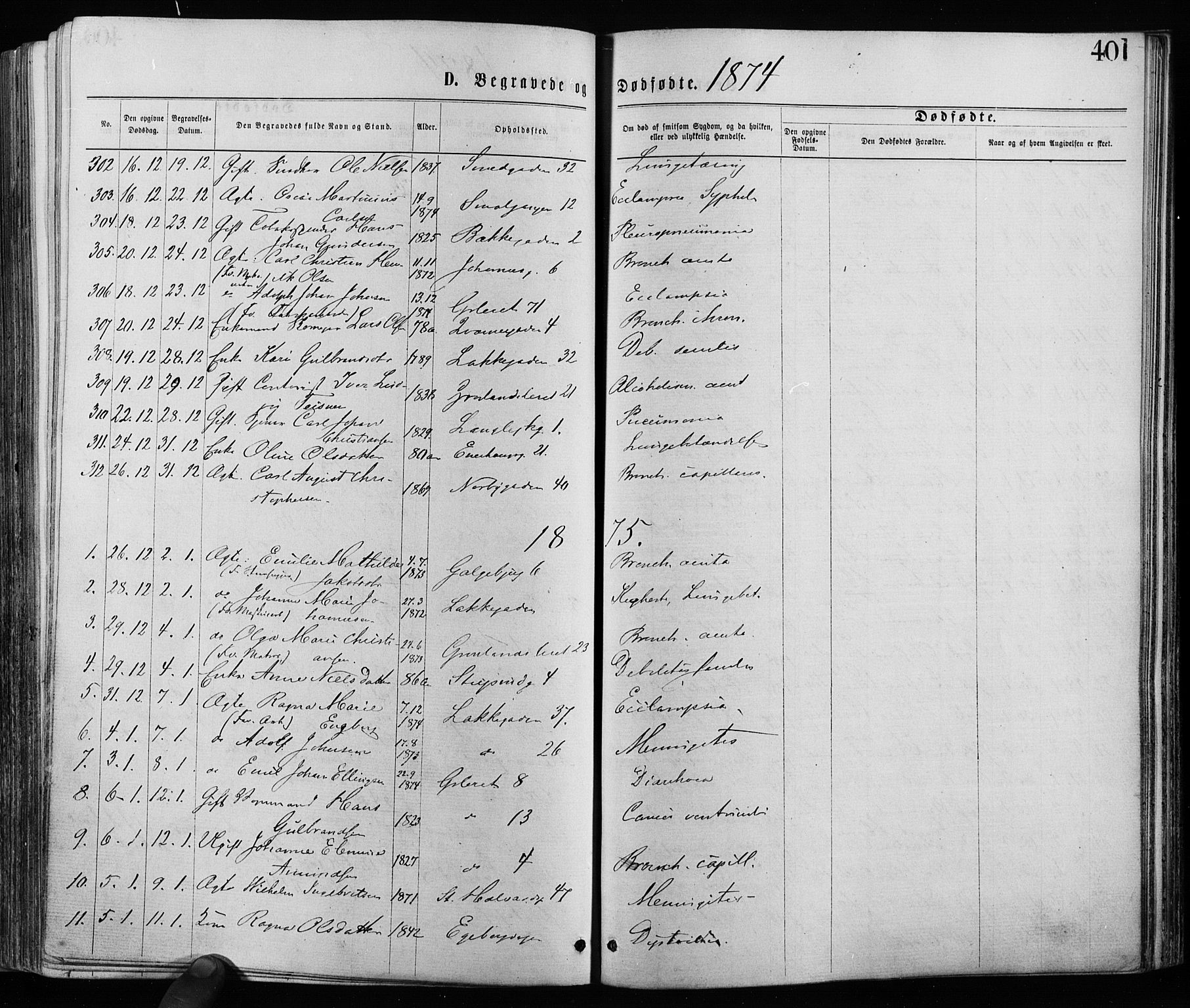 Grønland prestekontor Kirkebøker, SAO/A-10848/F/Fa/L0005: Parish register (official) no. 5, 1869-1880, p. 401