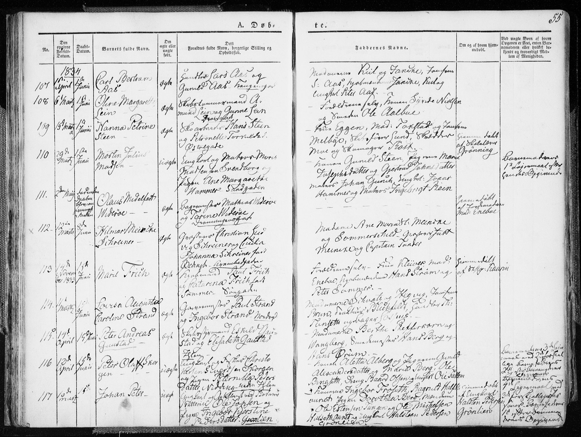 Ministerialprotokoller, klokkerbøker og fødselsregistre - Sør-Trøndelag, SAT/A-1456/601/L0047: Parish register (official) no. 601A15, 1831-1839, p. 55