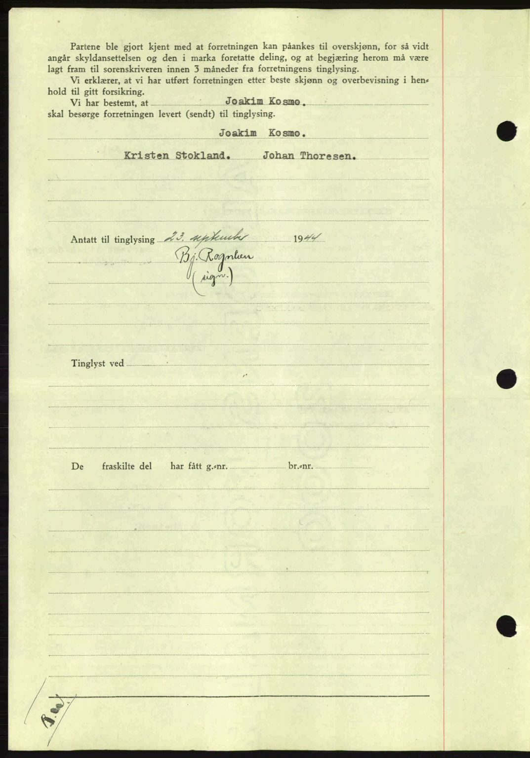 Salten sorenskriveri, SAT/A-4578/1/2/2C: Mortgage book no. A14-15, 1943-1945, Diary no: : 2178/1944