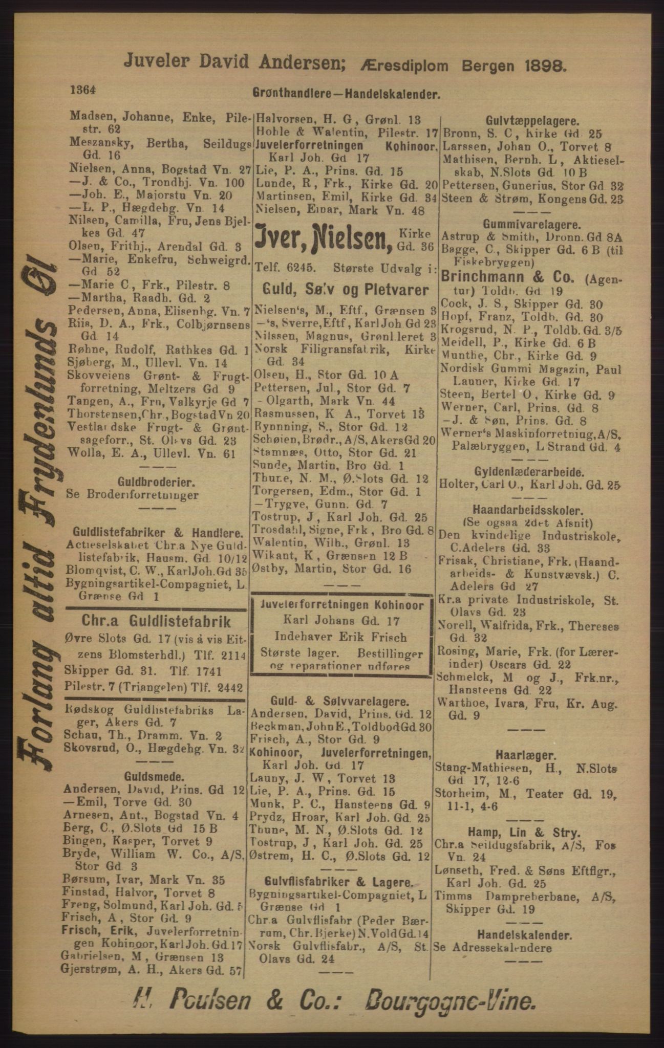 Kristiania/Oslo adressebok, PUBL/-, 1905, p. 1364