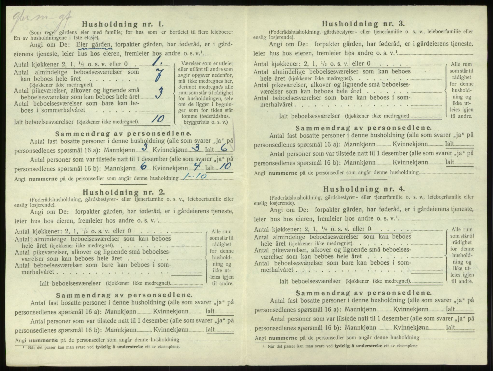 SAB, 1920 census for Vevring, 1920, p. 204