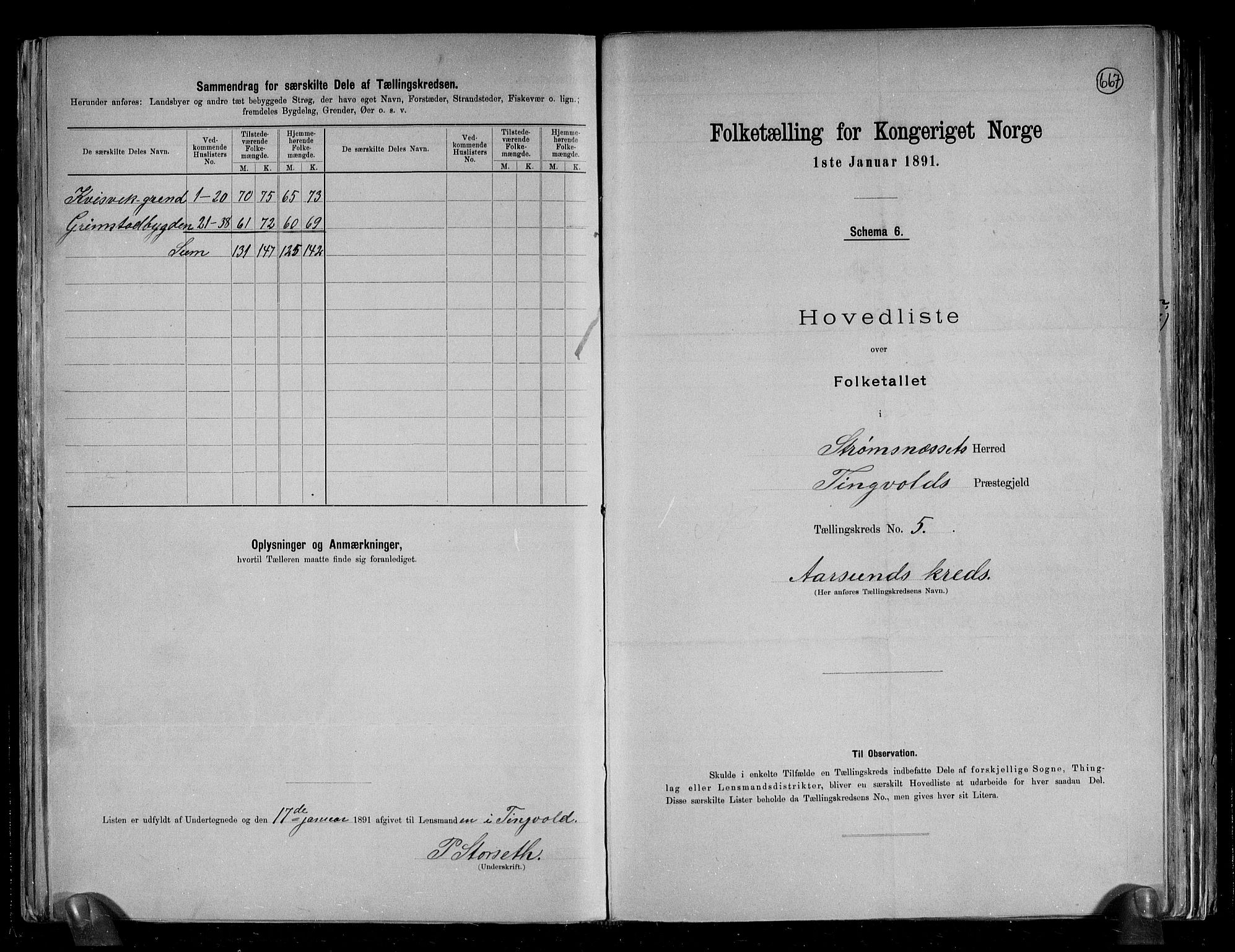 RA, 1891 census for 1559 Straumsnes, 1891, p. 12