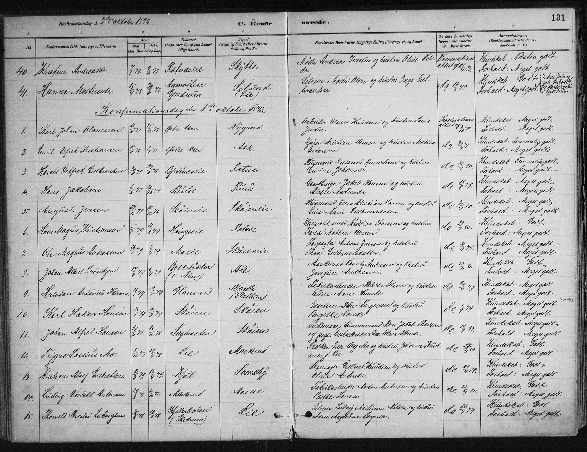 Nittedal prestekontor Kirkebøker, SAO/A-10365a/F/Fa/L0007: Parish register (official) no. I 7, 1879-1901, p. 131