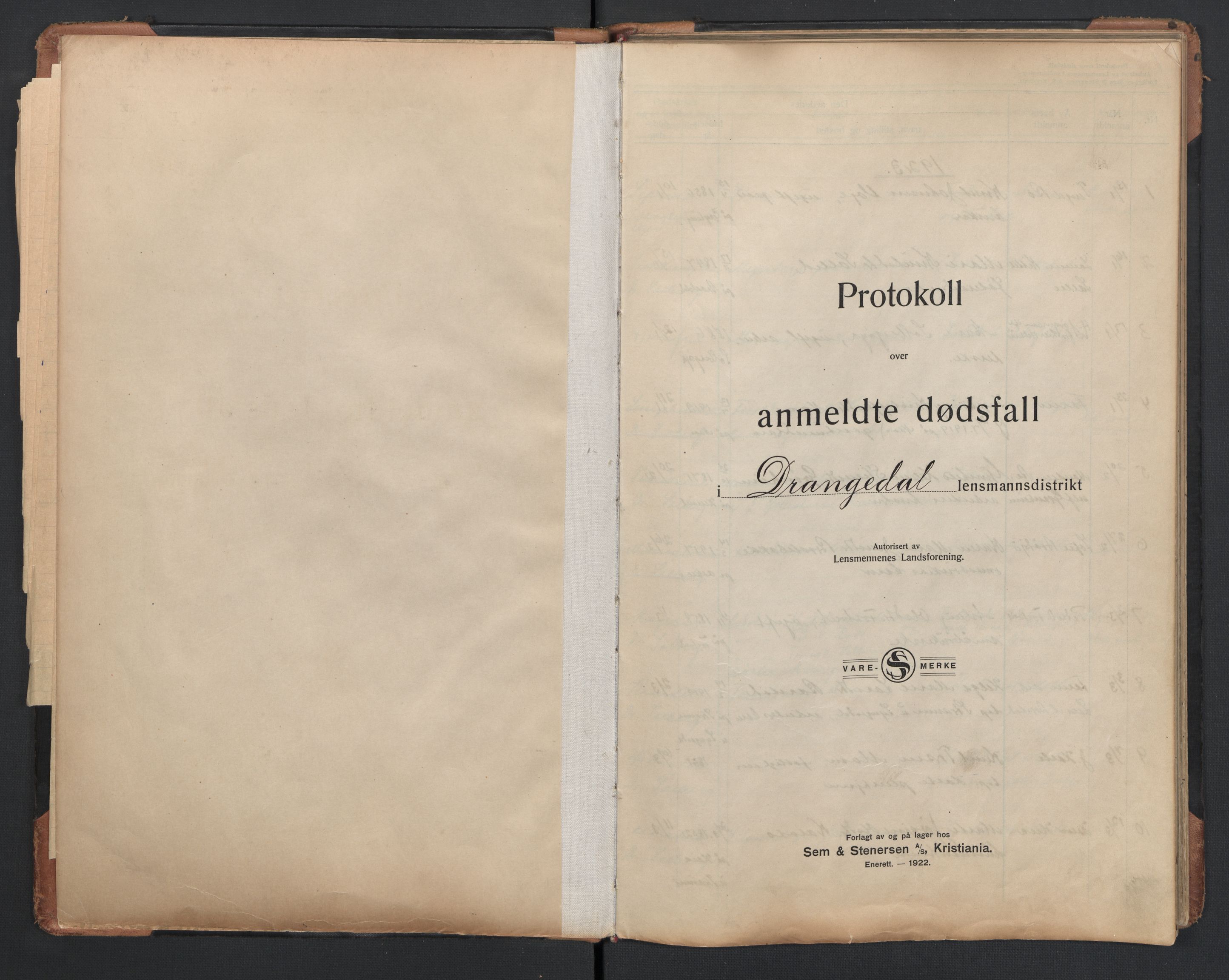 Drangedal lensmannskontor, AV/SAKO-A-107/H/Ha/L0002: Dødsfallsprotokoll, 1923-1942