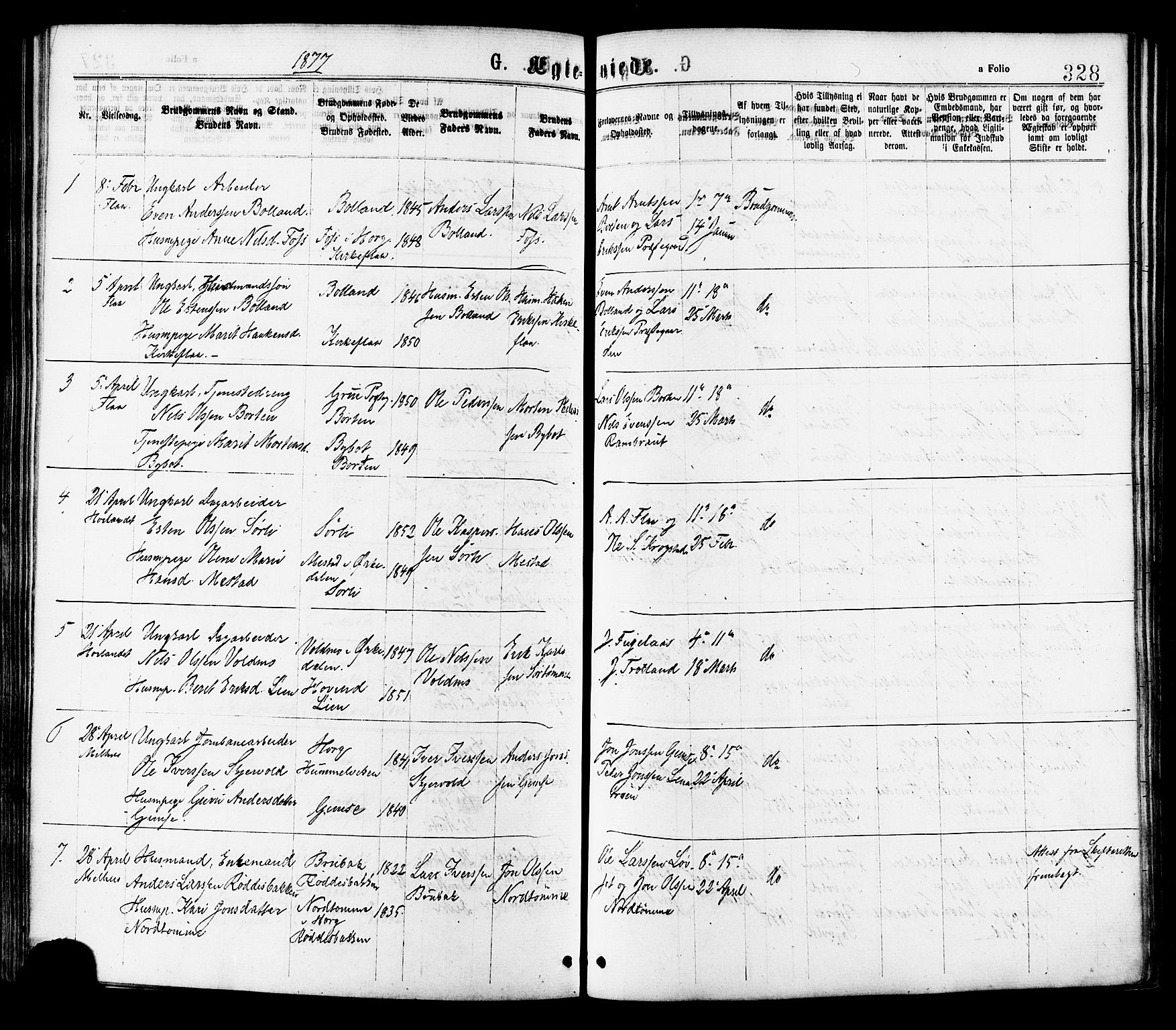 Ministerialprotokoller, klokkerbøker og fødselsregistre - Sør-Trøndelag, SAT/A-1456/691/L1079: Parish register (official) no. 691A11, 1873-1886, p. 328
