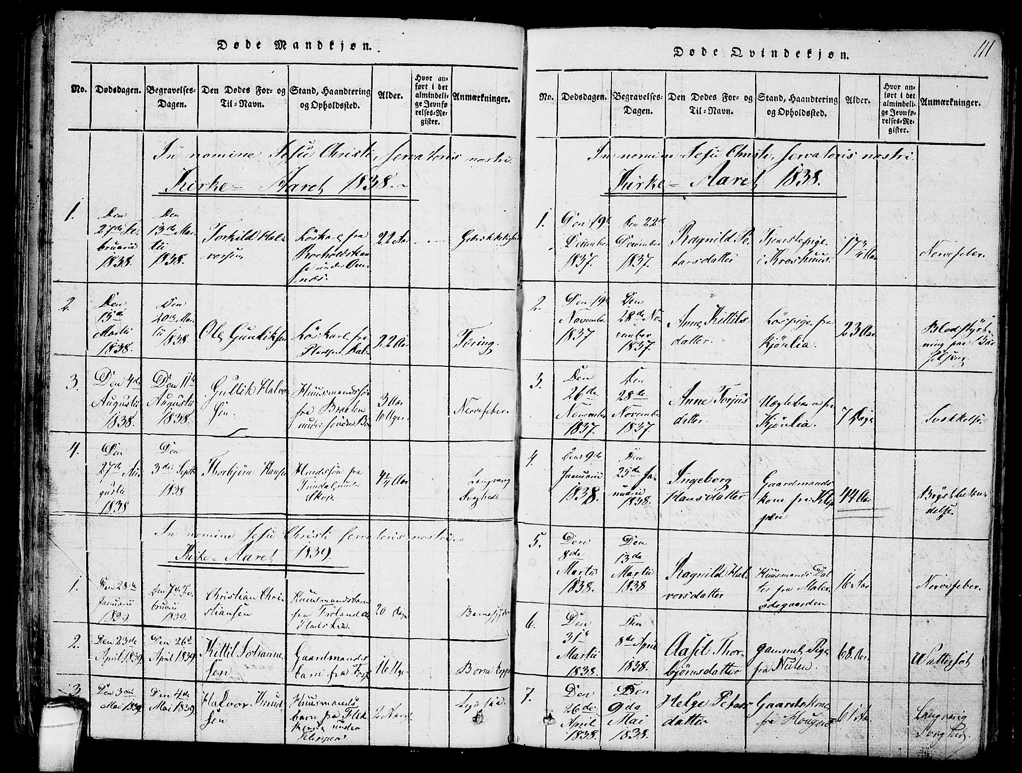 Hjartdal kirkebøker, SAKO/A-270/F/Fb/L0001: Parish register (official) no. II 1, 1815-1843, p. 111
