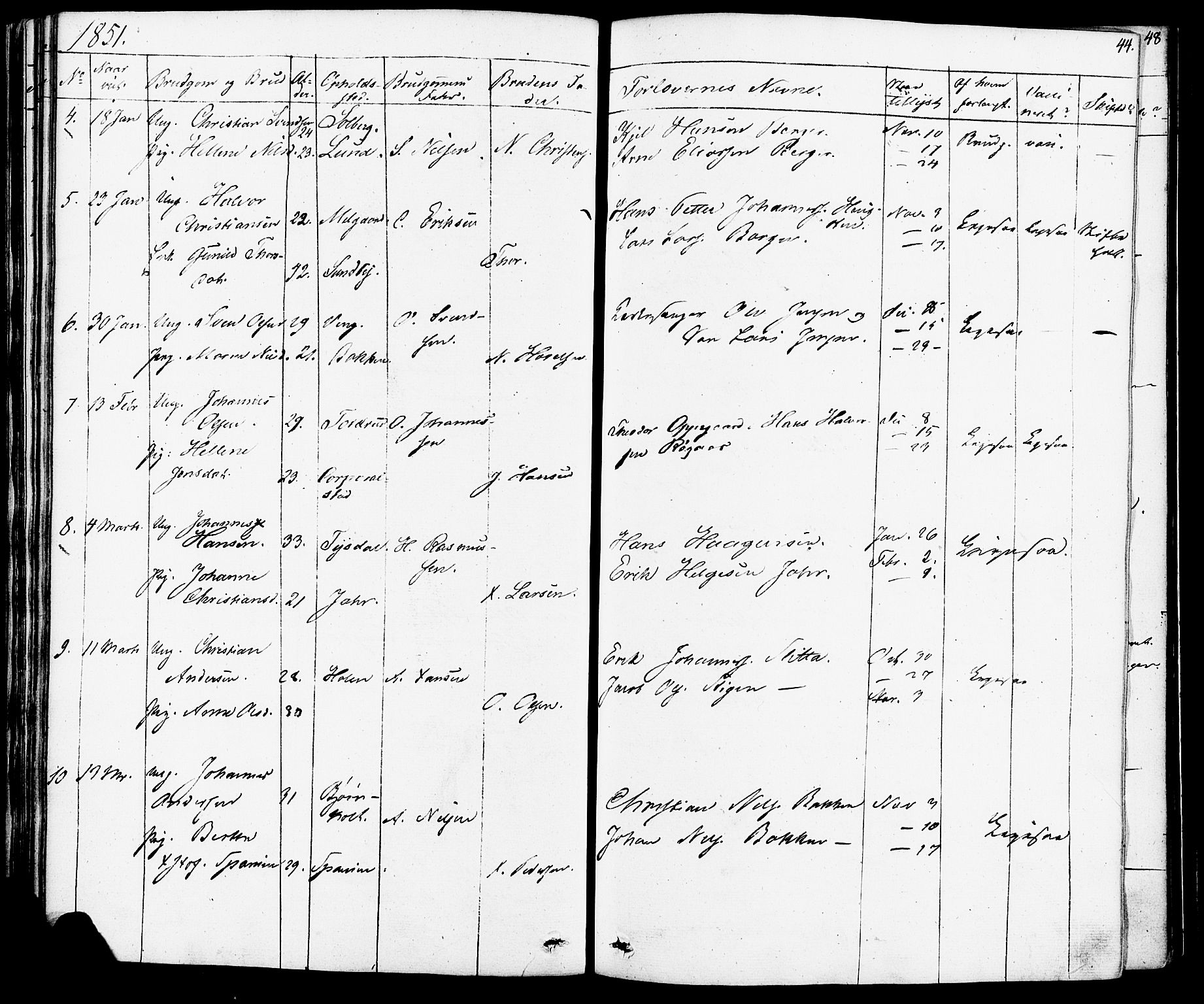 Enebakk prestekontor Kirkebøker, AV/SAO-A-10171c/F/Fa/L0012: Parish register (official) no. I 12, 1832-1882, p. 44