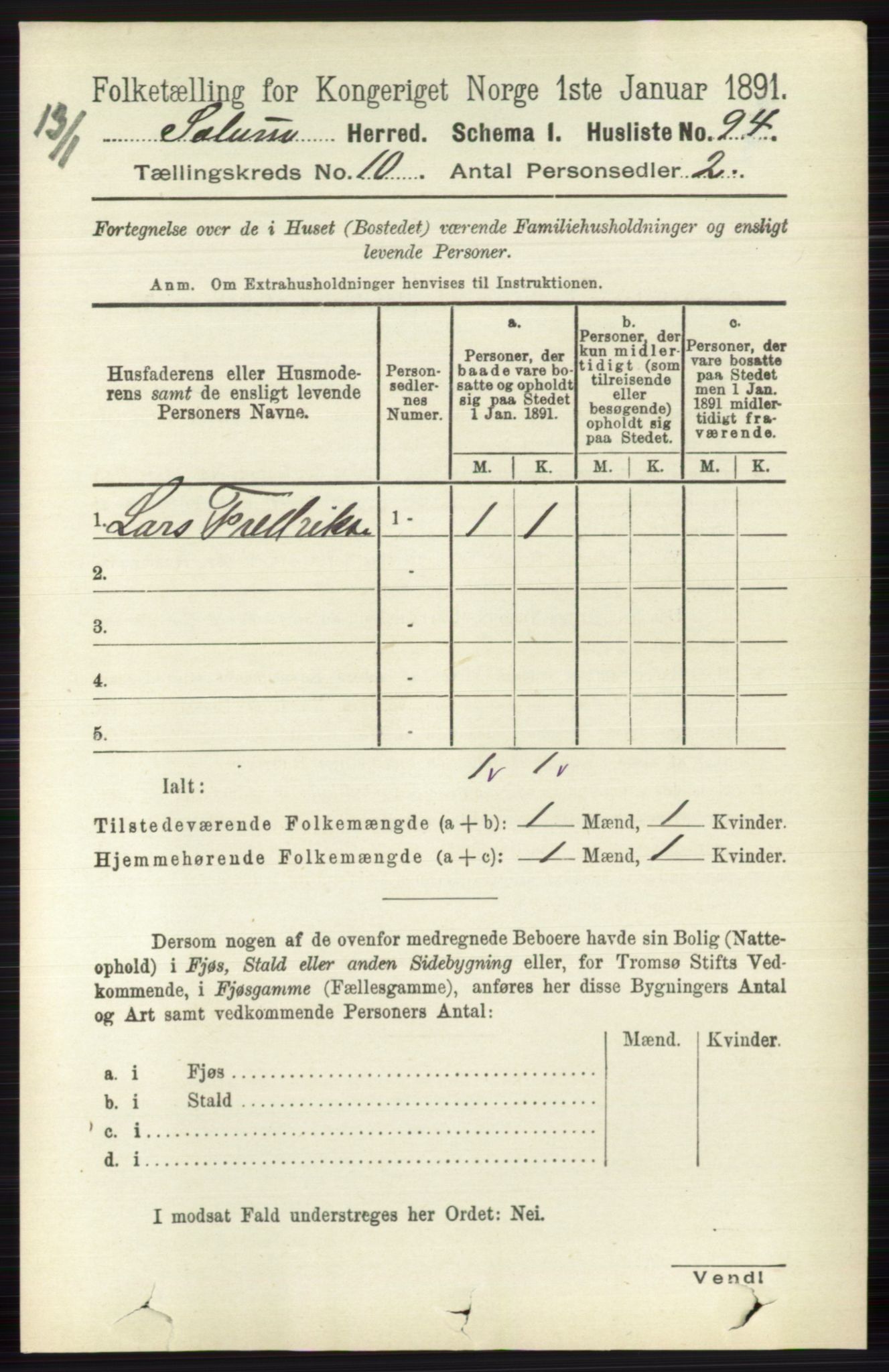 RA, 1891 census for 0818 Solum, 1891, p. 4684