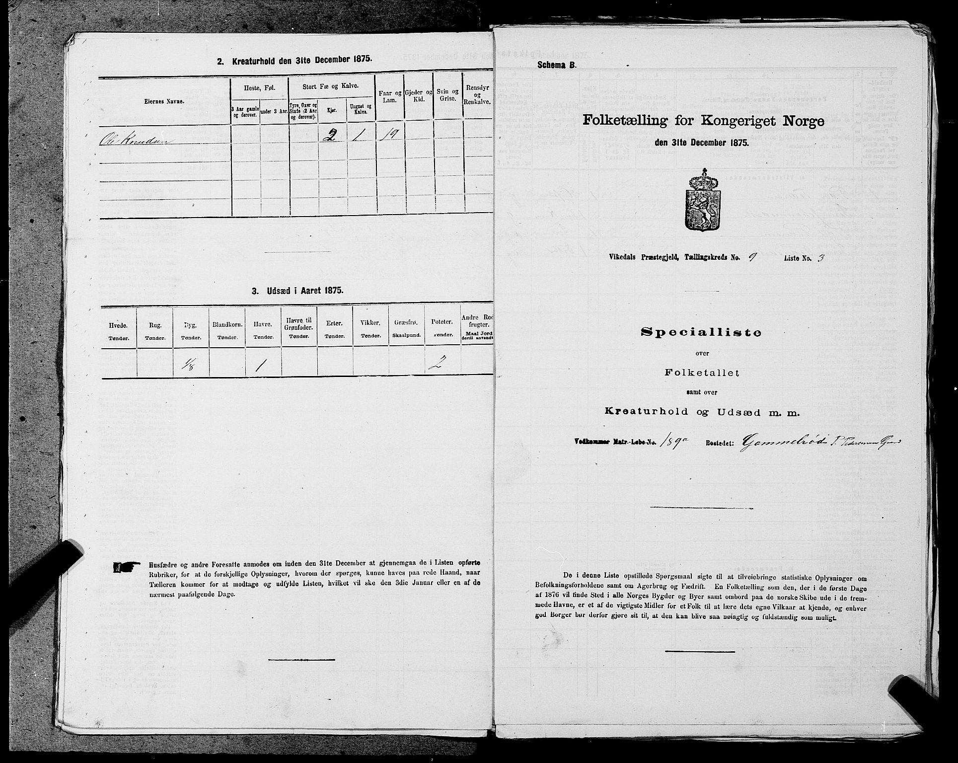 SAST, 1875 census for 1157P Vikedal, 1875, p. 946