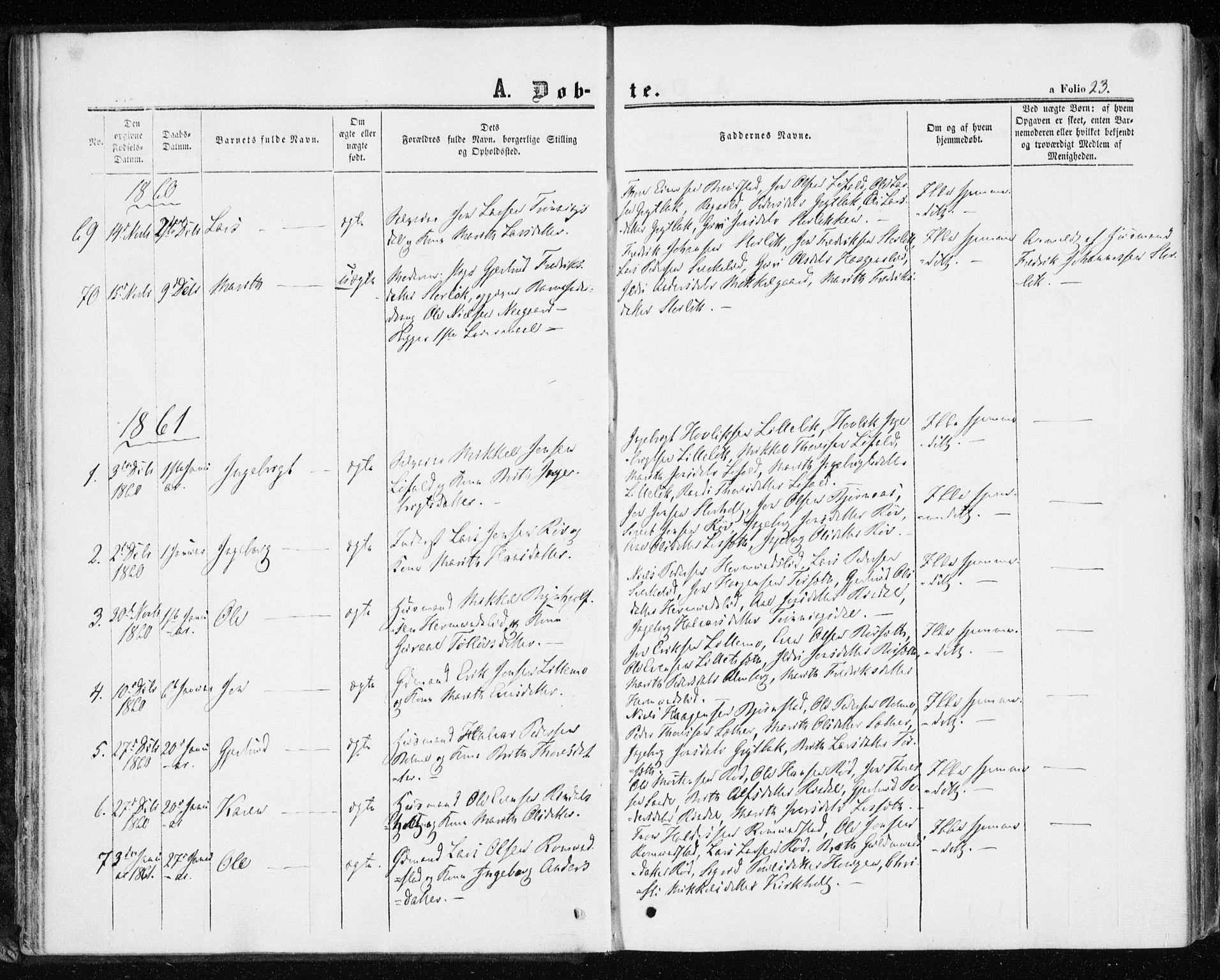 Ministerialprotokoller, klokkerbøker og fødselsregistre - Møre og Romsdal, AV/SAT-A-1454/598/L1067: Parish register (official) no. 598A01, 1858-1871, p. 23