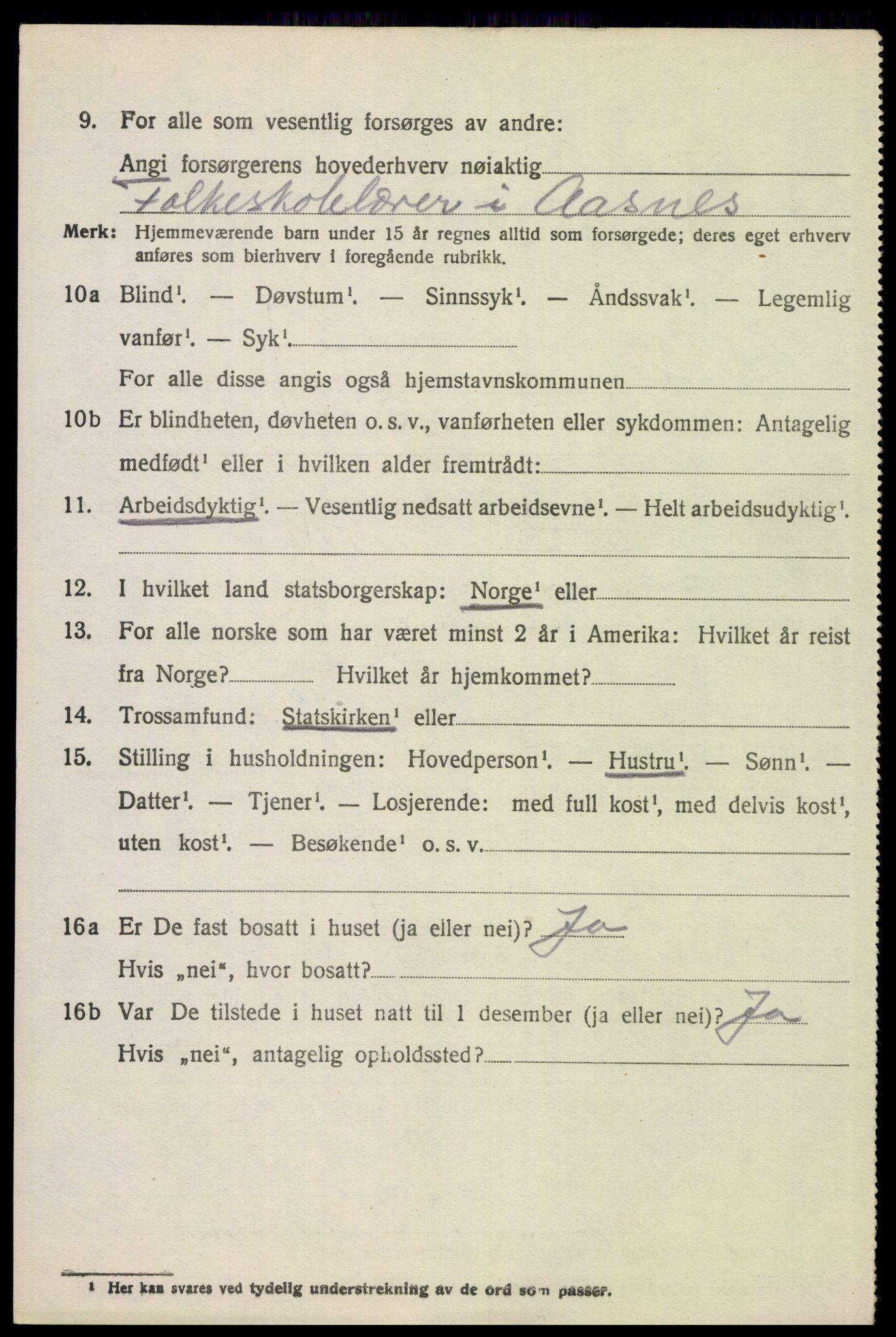 SAH, 1920 census for Åsnes, 1920, p. 12667